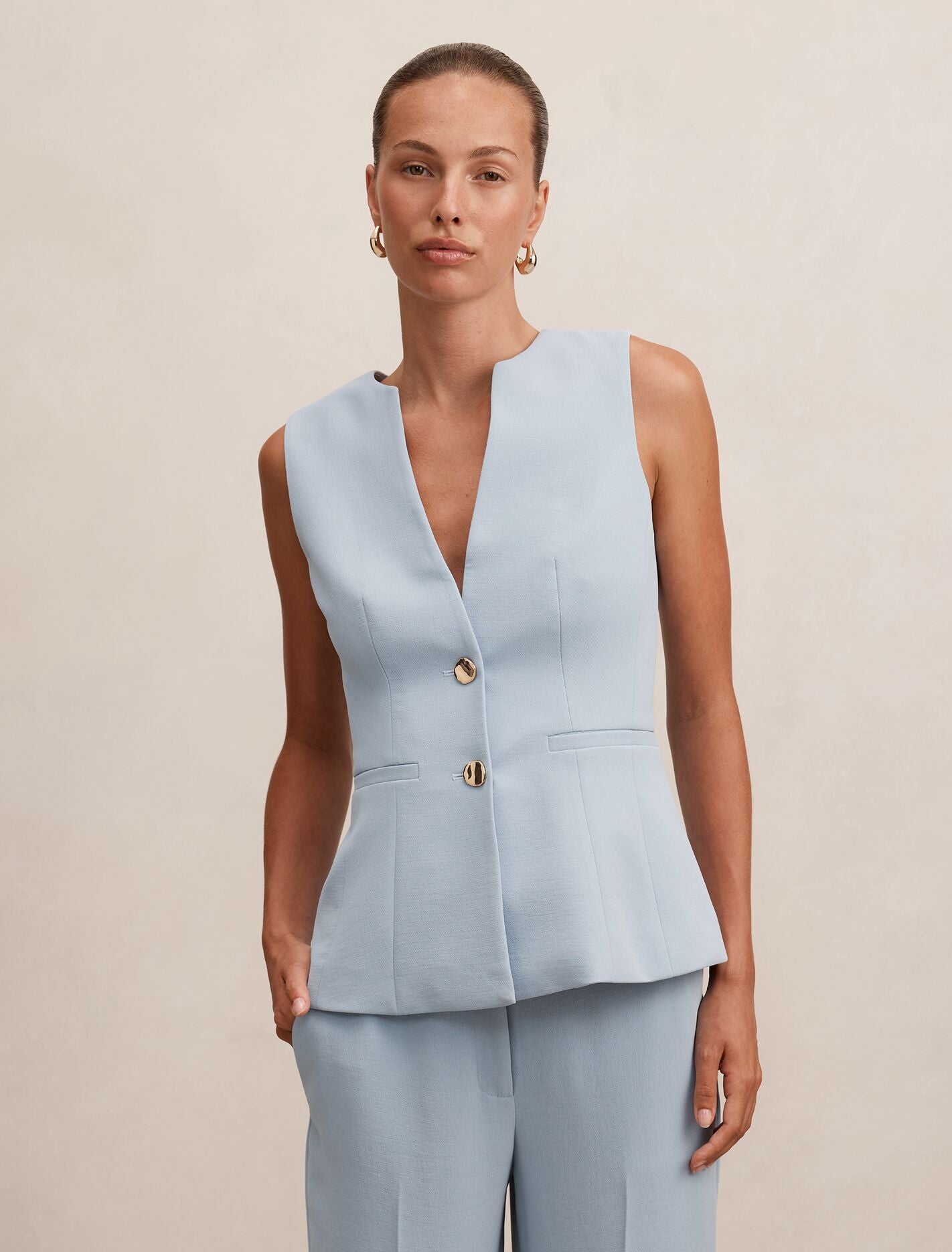 Blue Waistcoat - Lindsey - Size 0 to 12 - Womens Waistcoats – Ever
