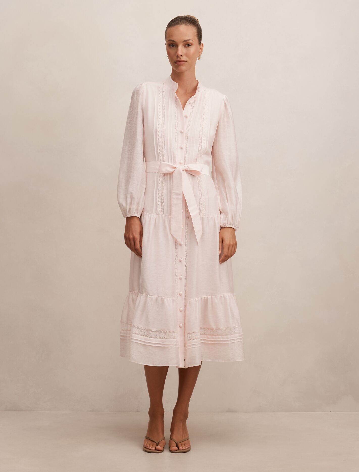 Pink Midi Dresses - Rachel Lace Trim - Size 0 to 12