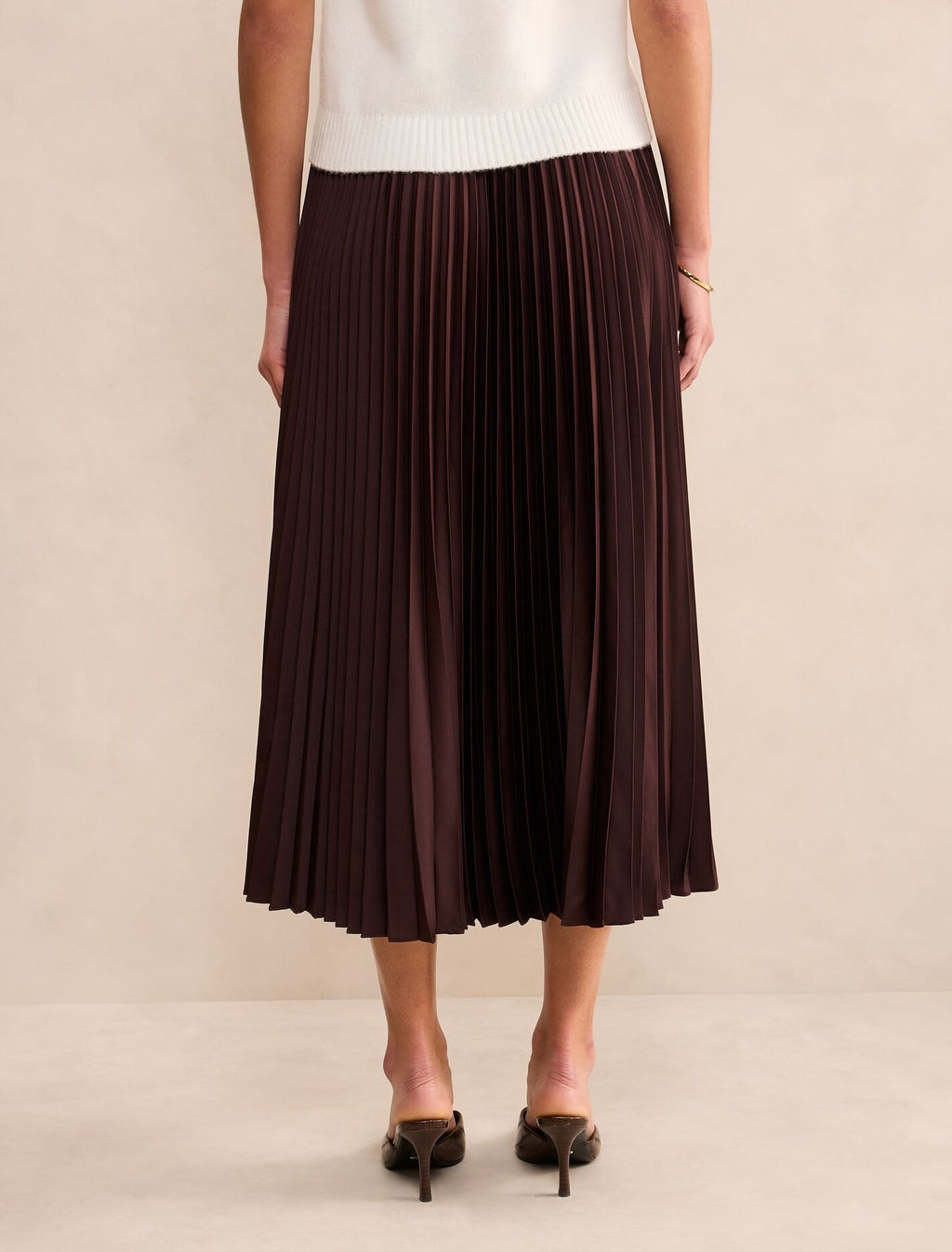 Ester Satin Pleated Skirt