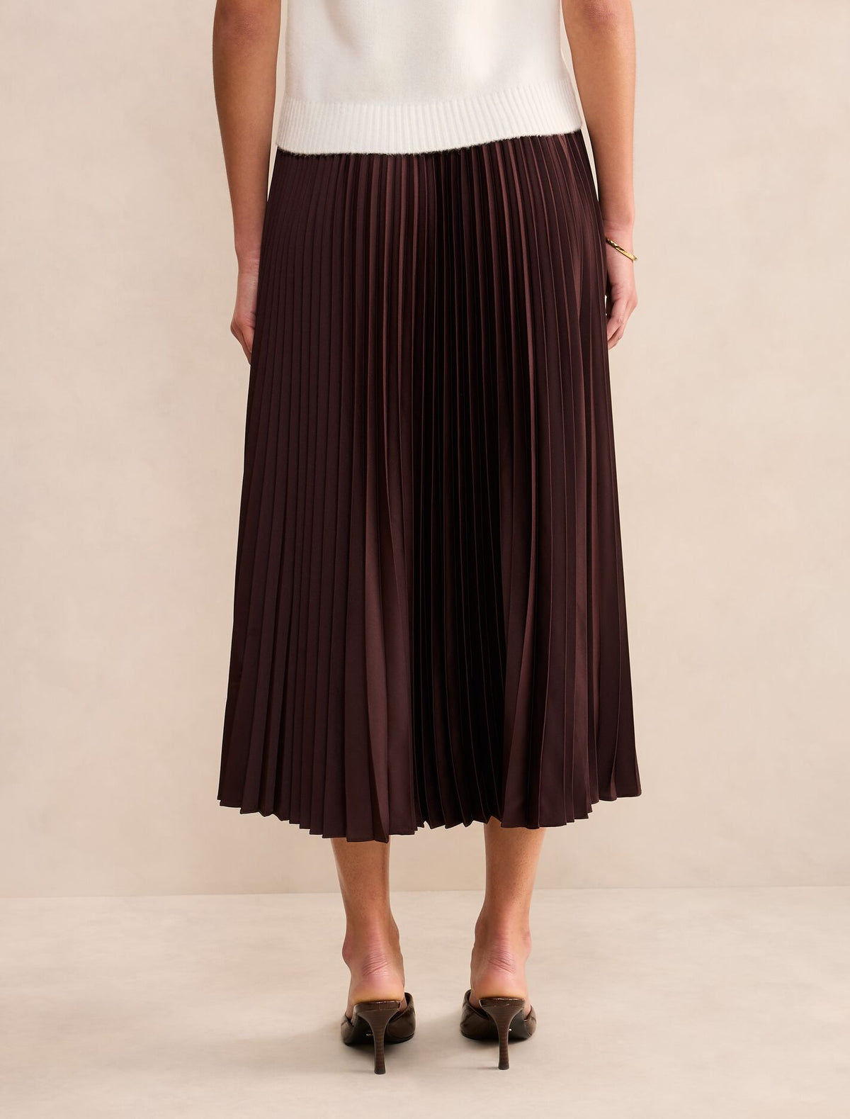 Ester Satin Pleated Skirt