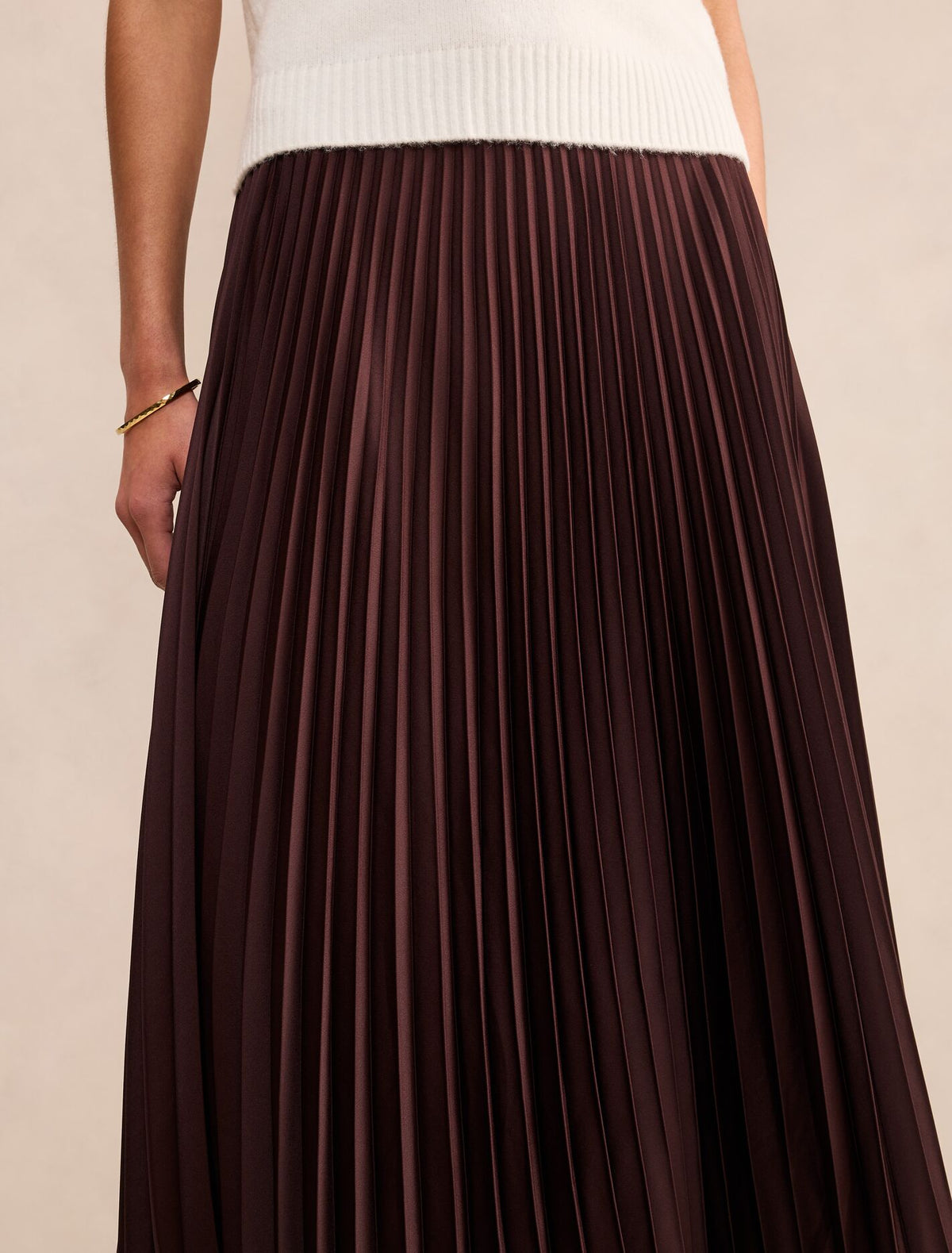 Ester Satin Pleated Skirt