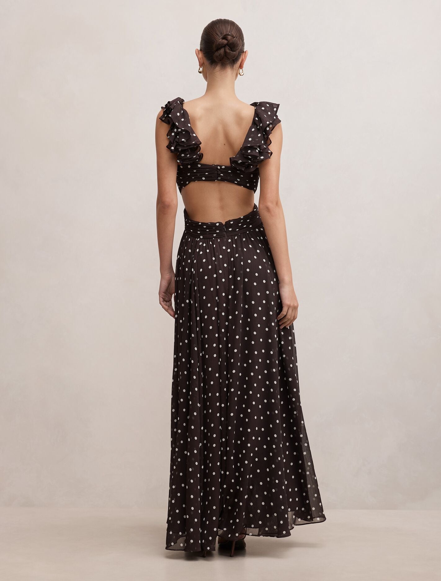 Selena Ruffle Shoulder Maxi Dress