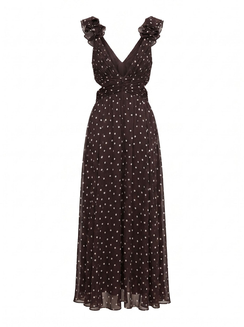 Selena Ruffle Shoulder Maxi Dress