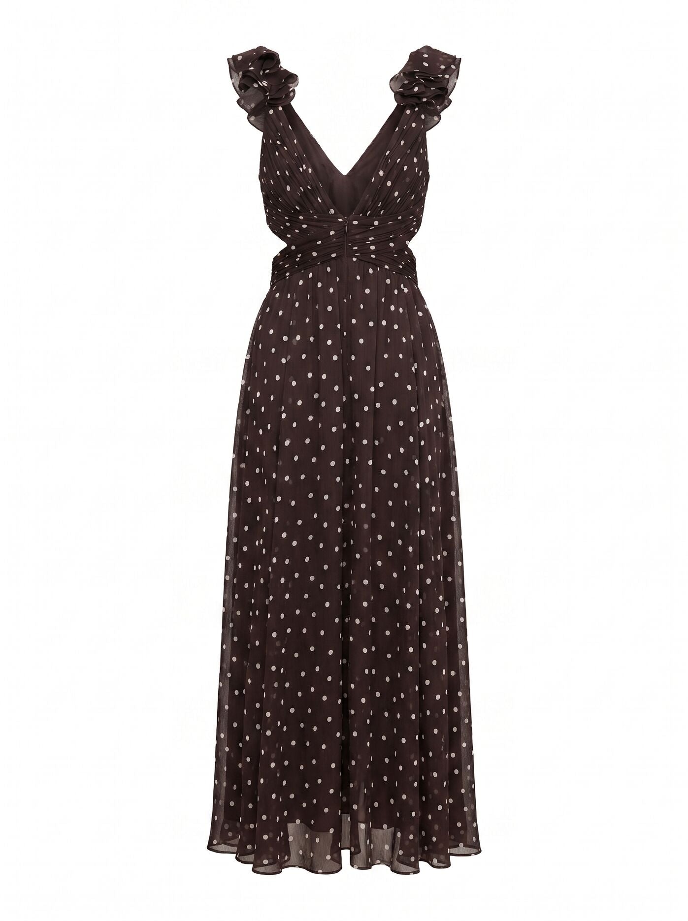 Selena Ruffle Shoulder Maxi Dress