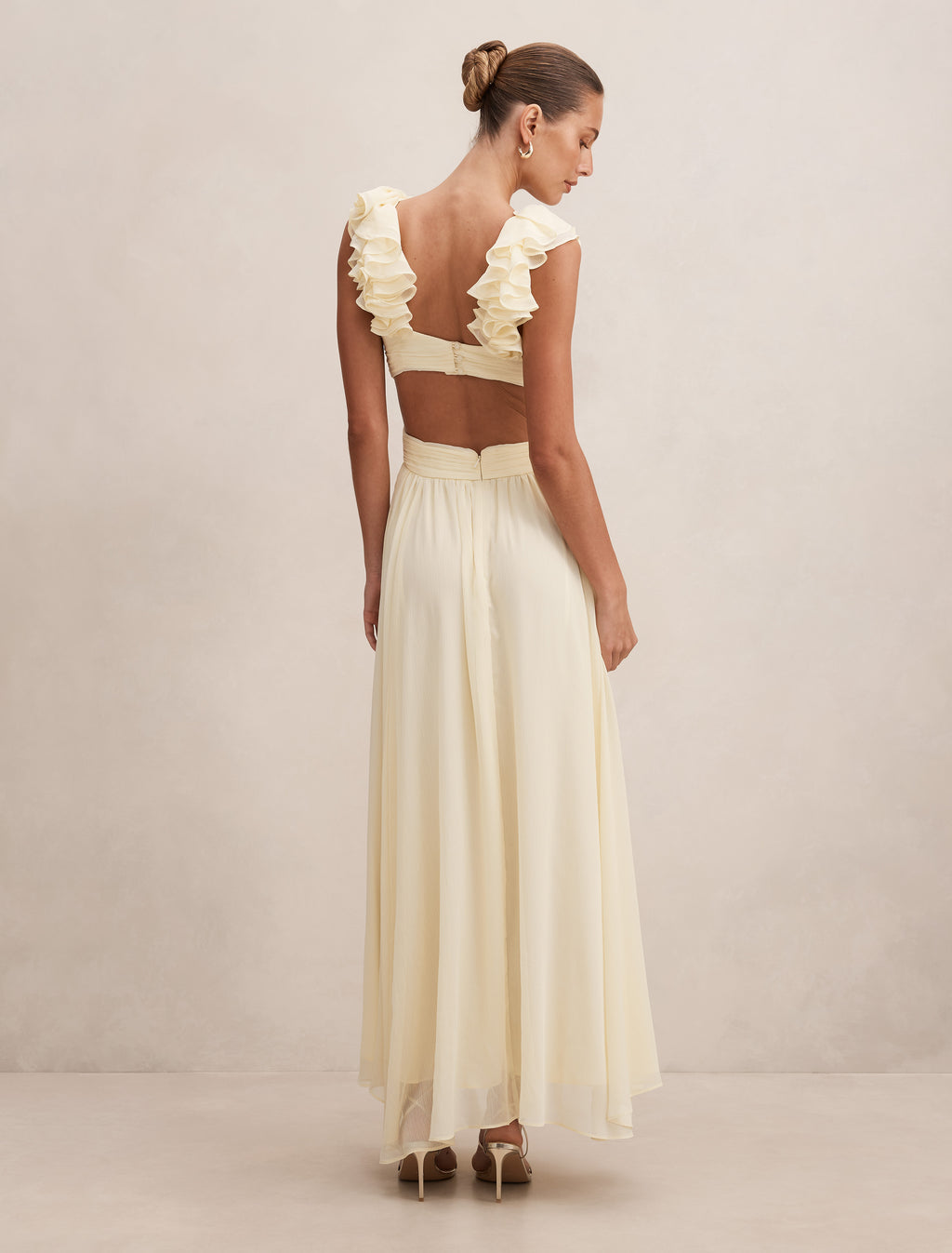 Selena Ruffle Shoulder Maxi
