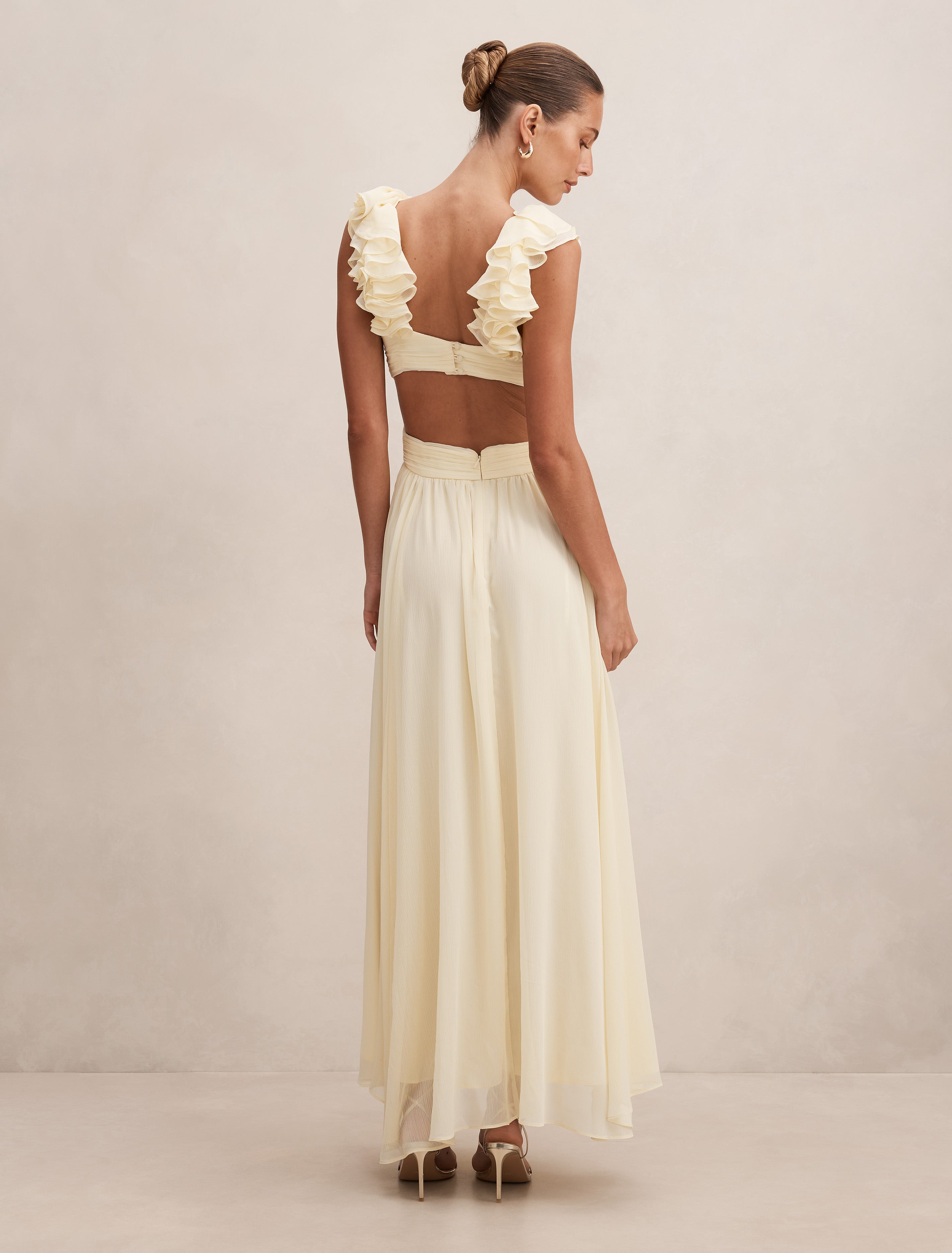 Selena Ruffle Shoulder Maxi