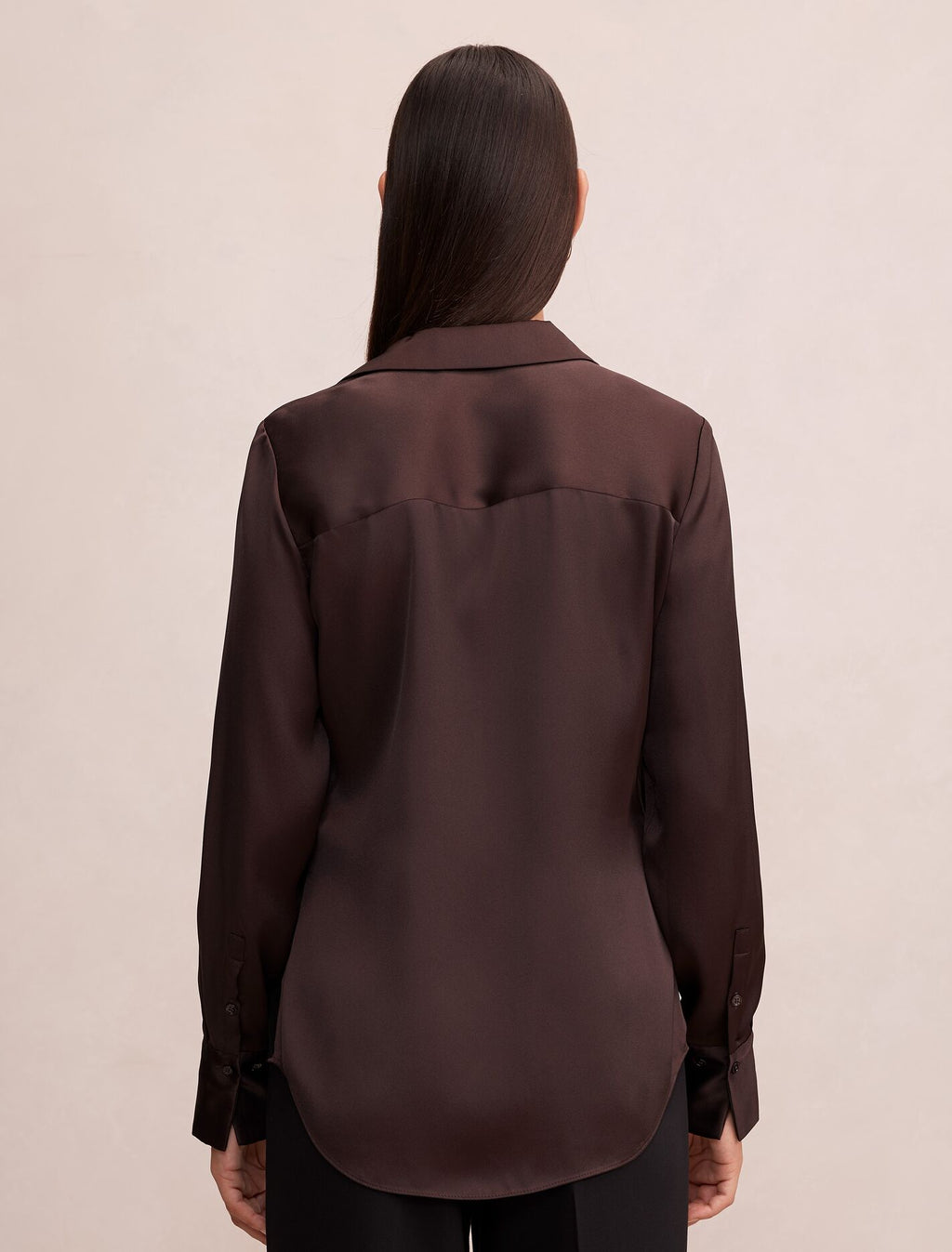 Harvey Notched Neck Satin Shirt