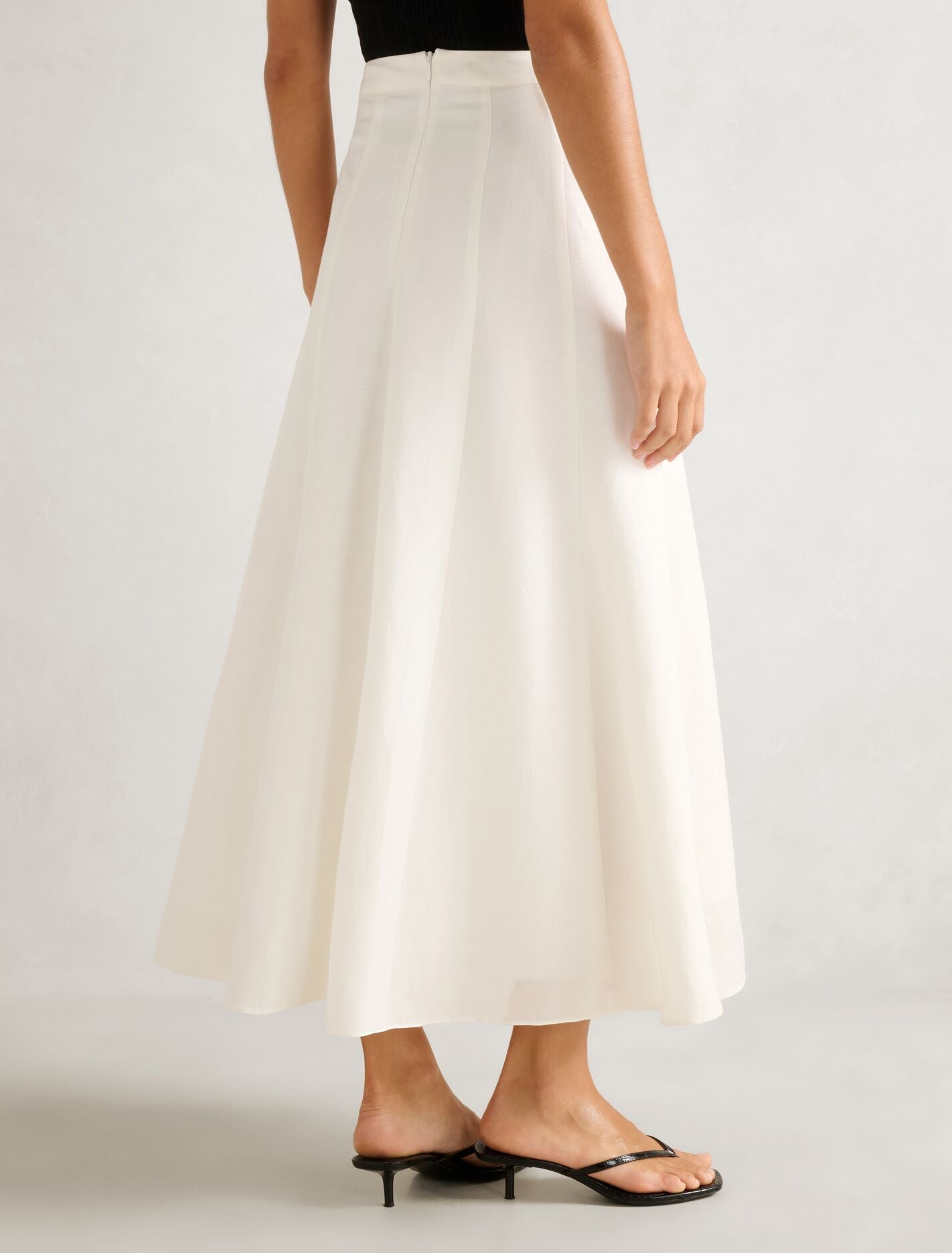 Georgina Linen Blend Midi Skirt