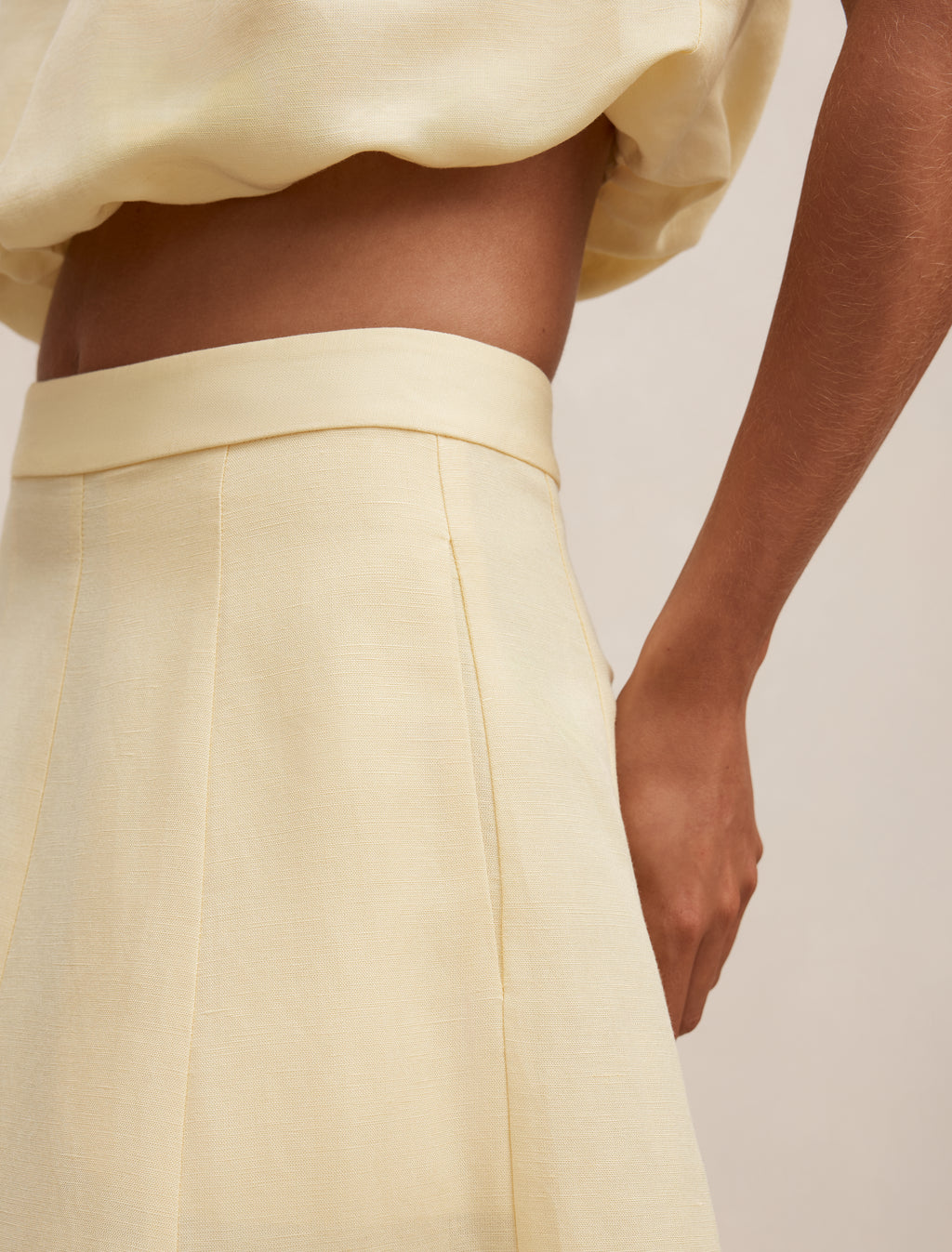 Georgina Linen Blend Midi Skirt