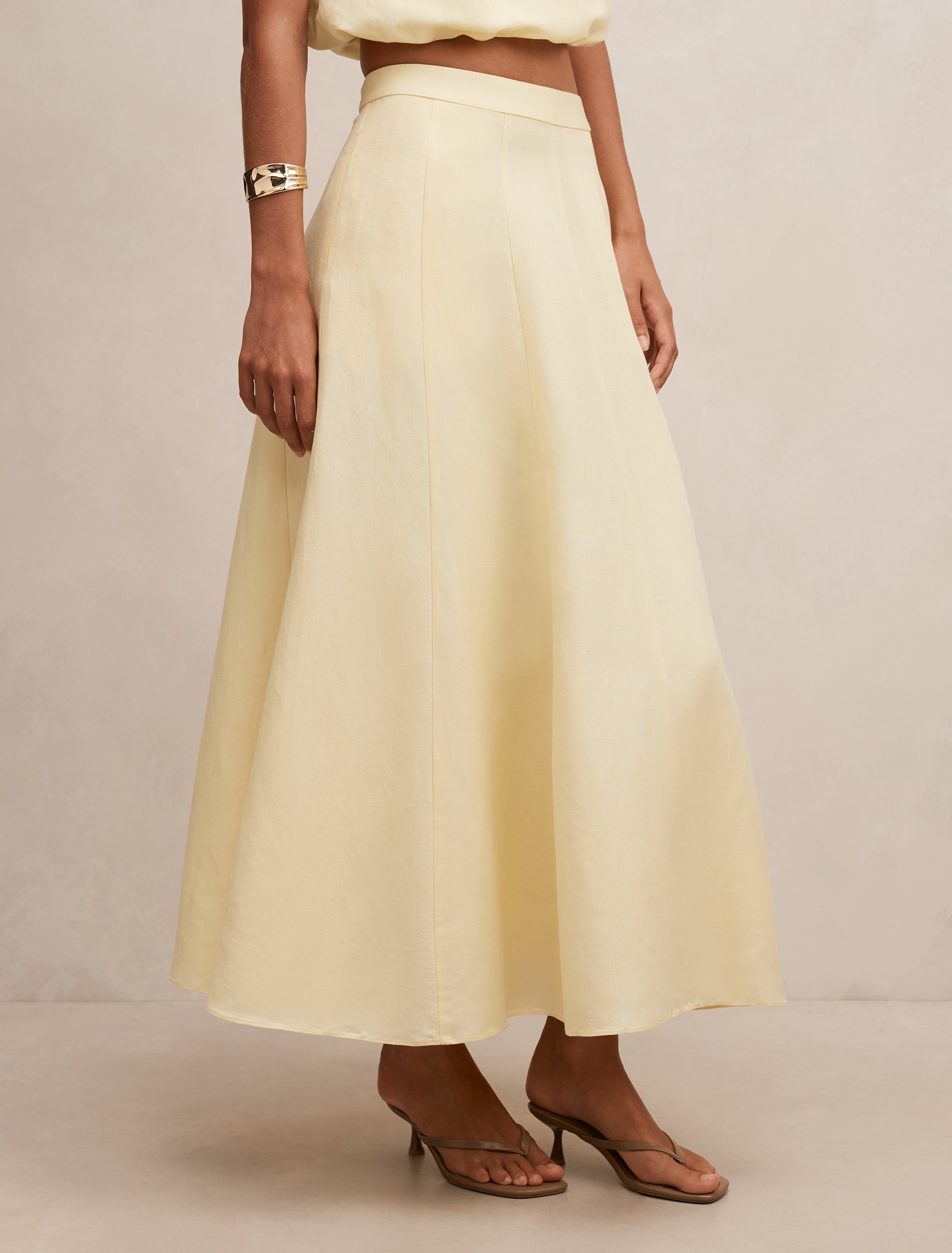 Georgina Linen Blend Midi Skirt – Ever New USA
