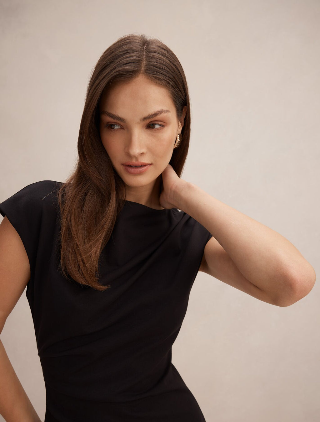 Carly Sleeveless Tuck Mini Dress