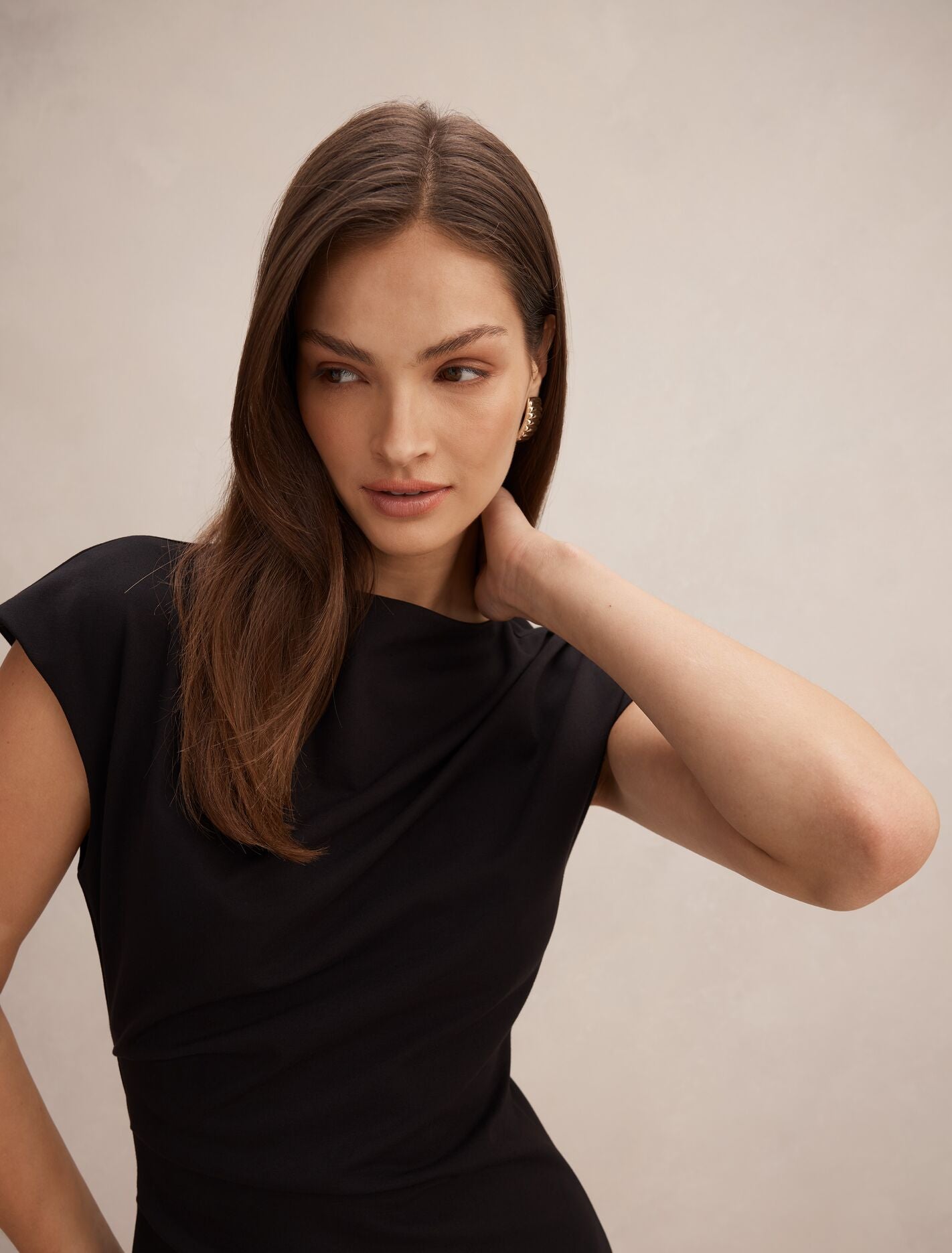 Carly Sleeveless Tuck Mini Dress