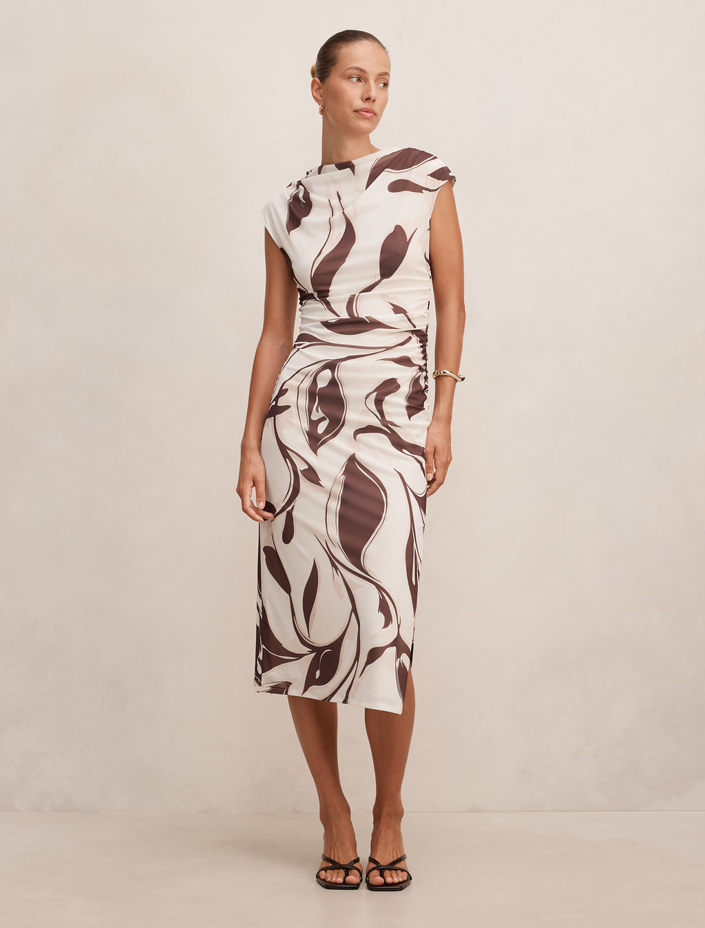 Emery Mesh Ruched Dress