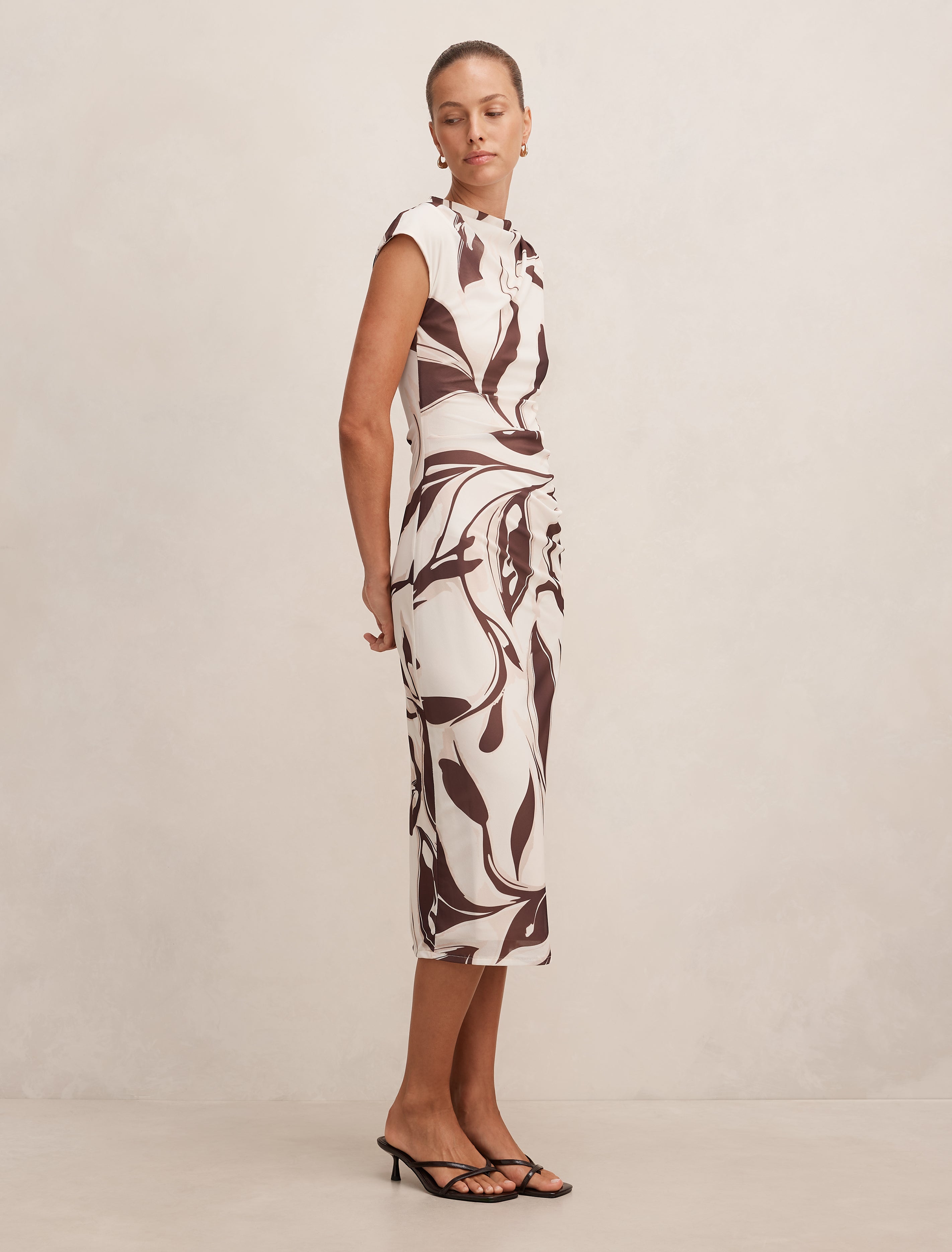 Emery Mesh Ruched Dress
