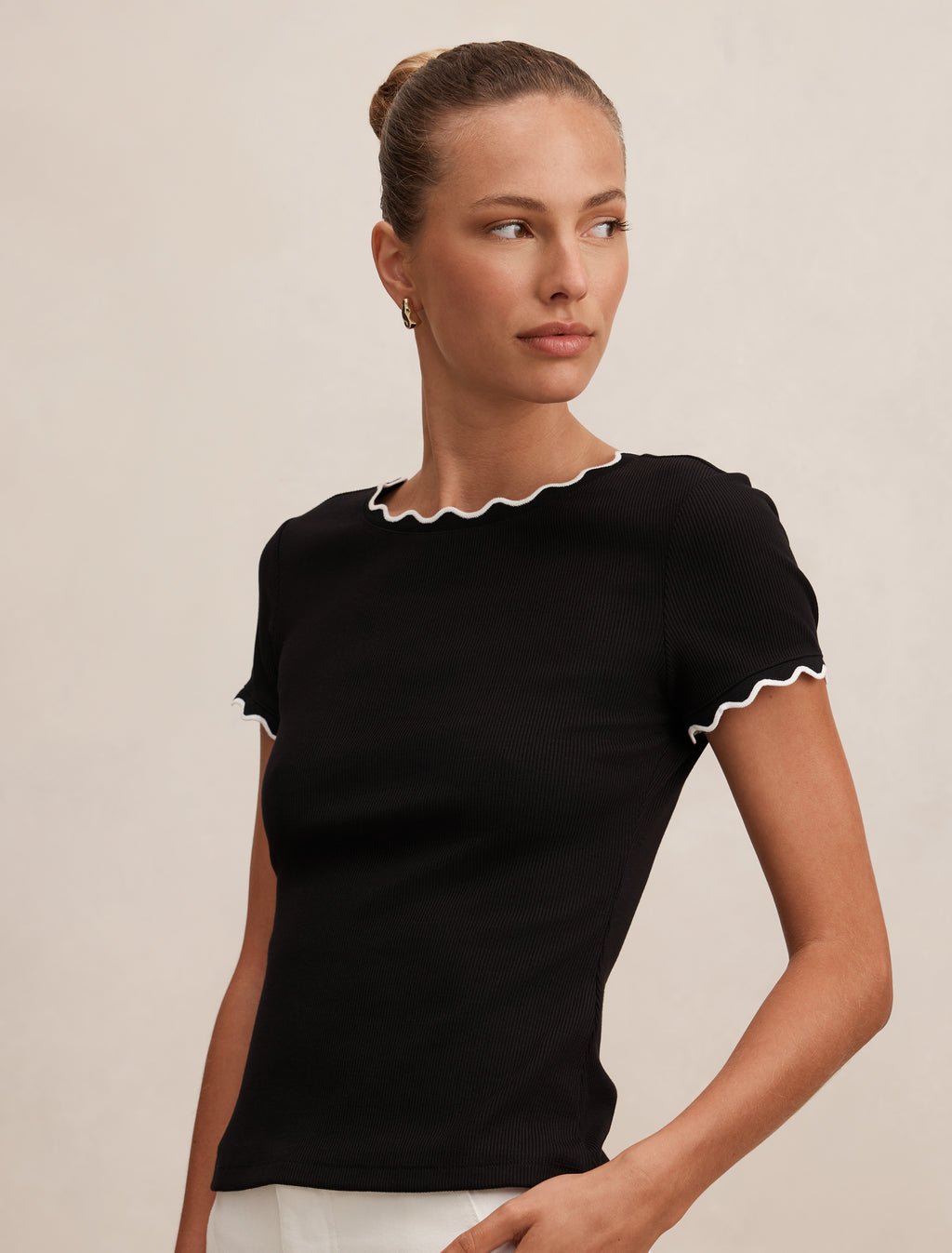 Rebecca Scallop Trim Tee