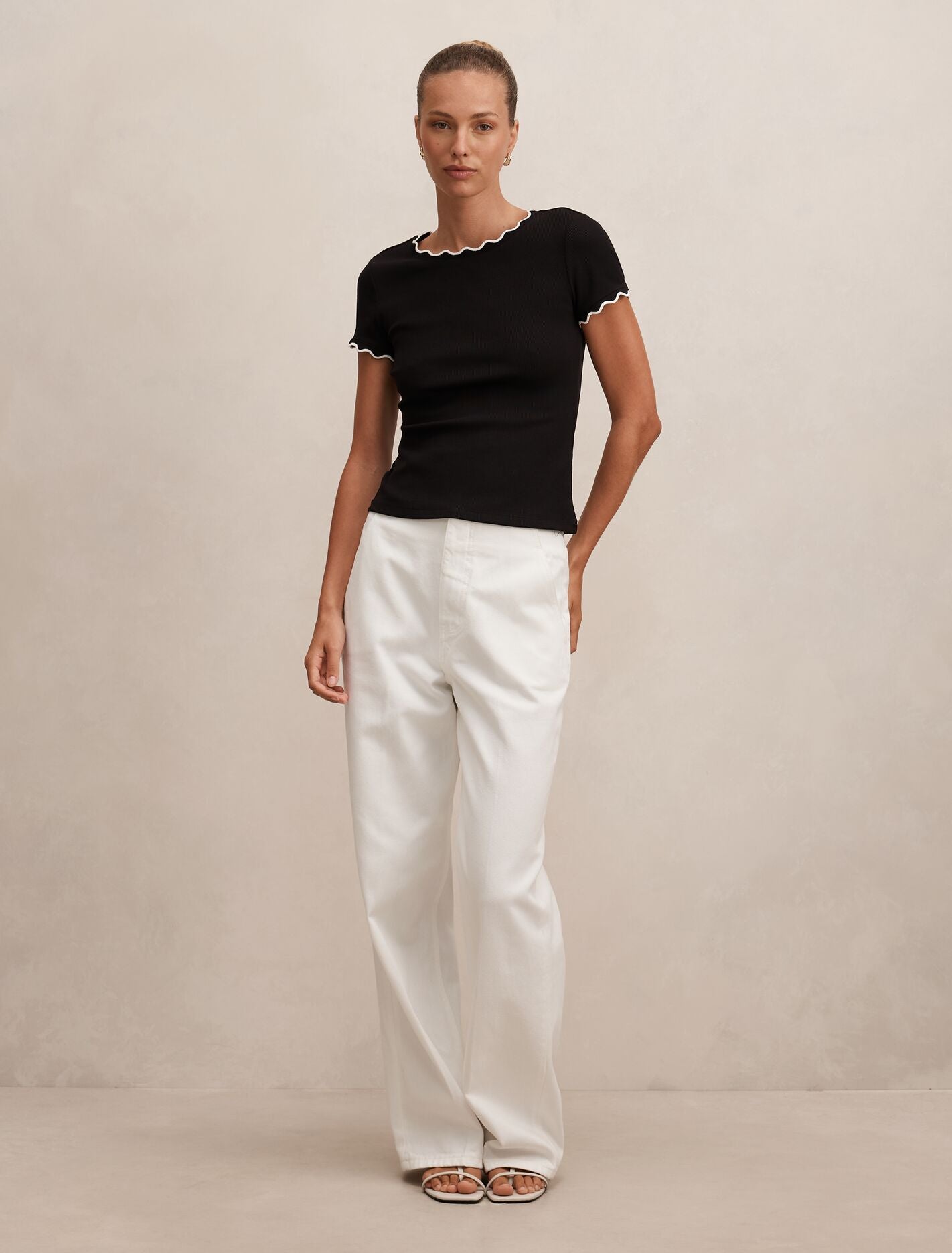 Rebecca Scallop Trim Tee
