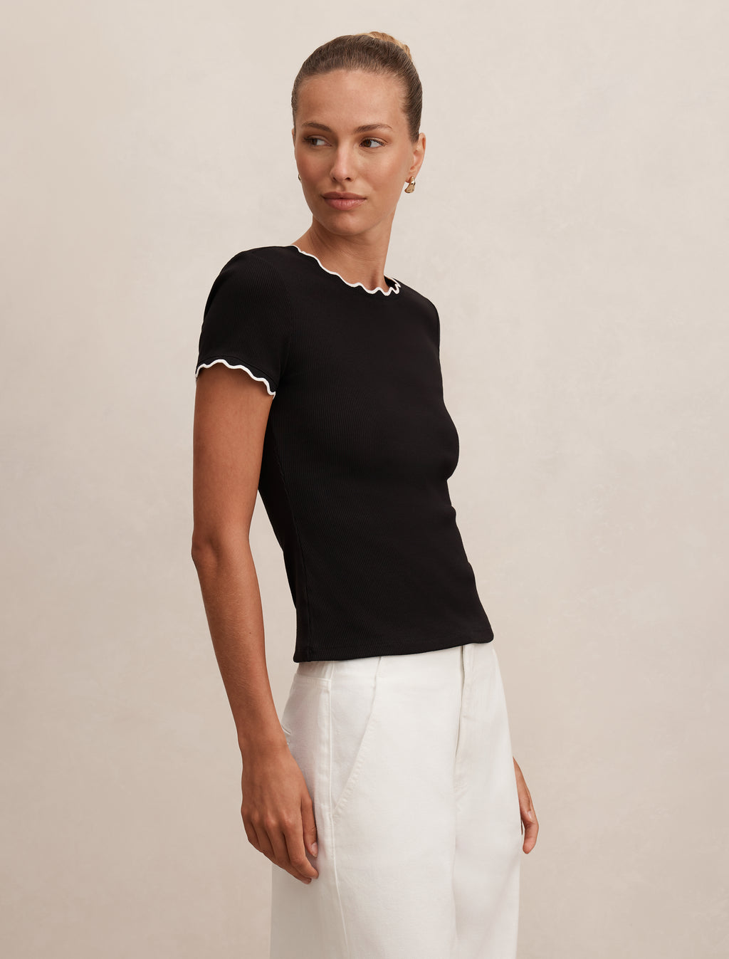 Rebecca Scallop Trim Tee
