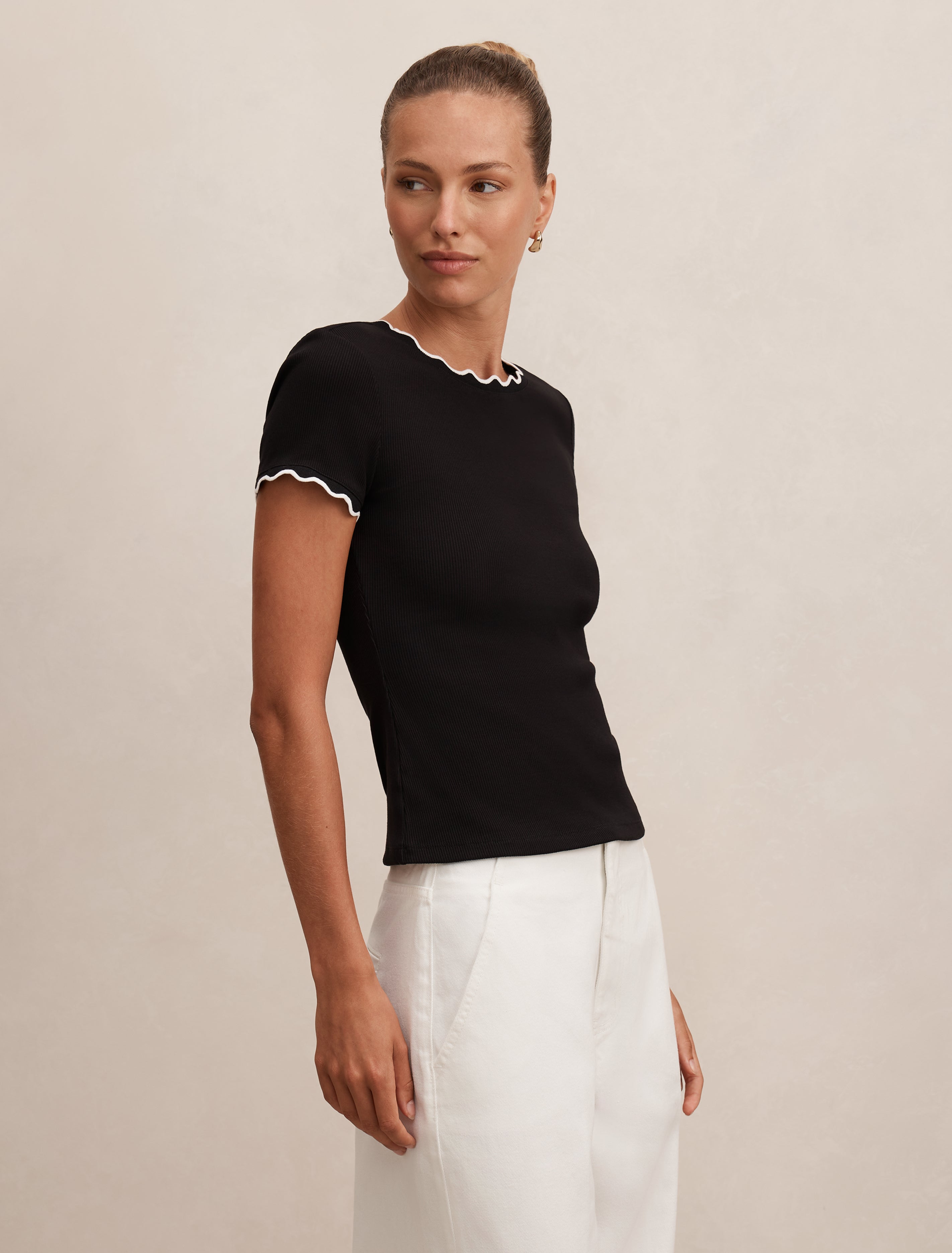 Rebecca Scallop Trim Tee