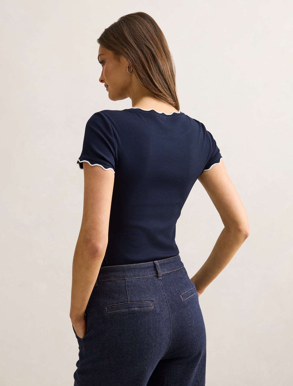 Rebecca Scallop Trim Tee