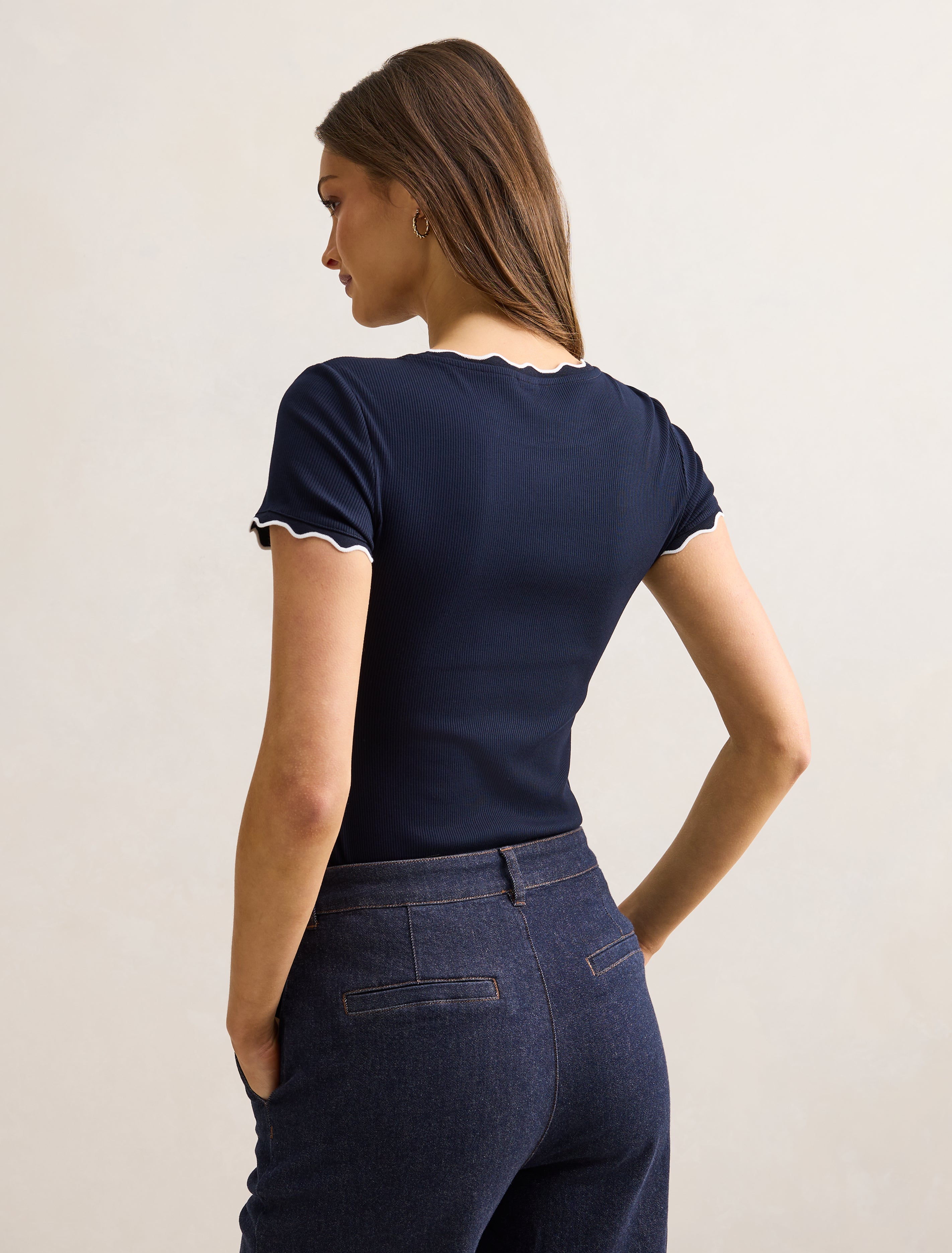 Rebecca Scallop Trim Tee