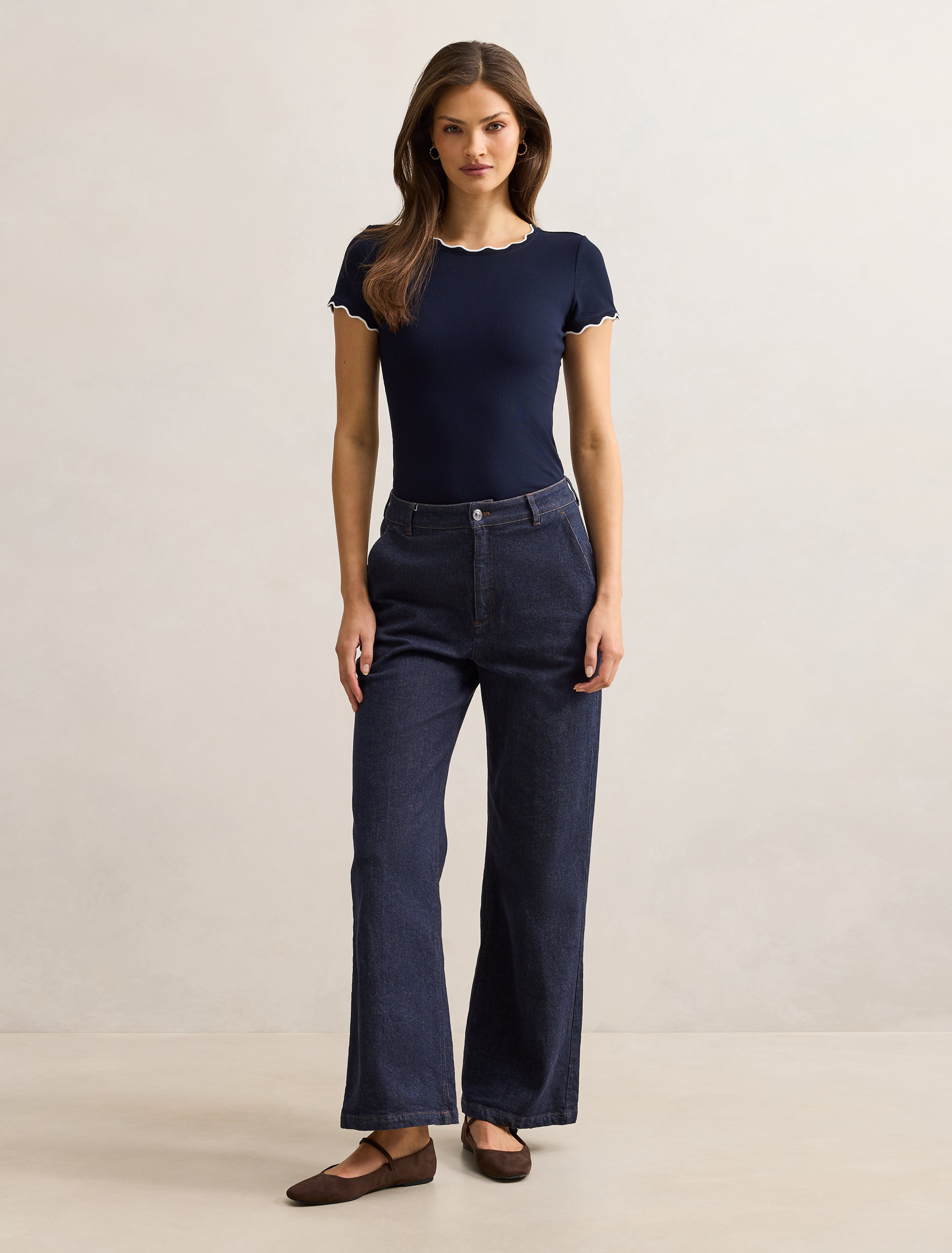 Rebecca Scallop Trim Tee