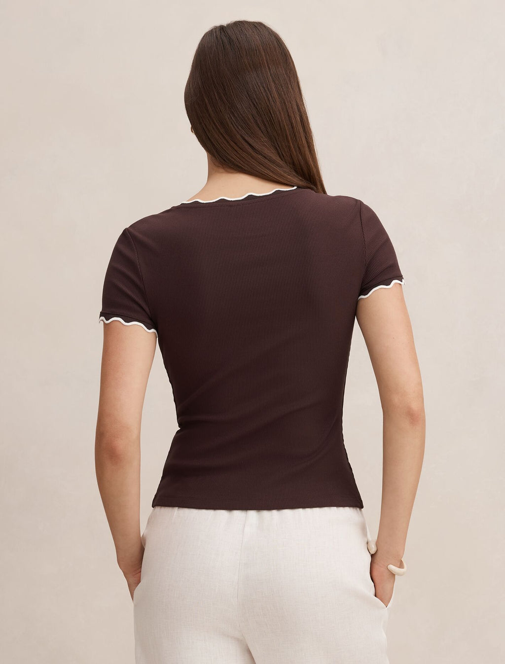 Rebecca Scallop Trim Tee