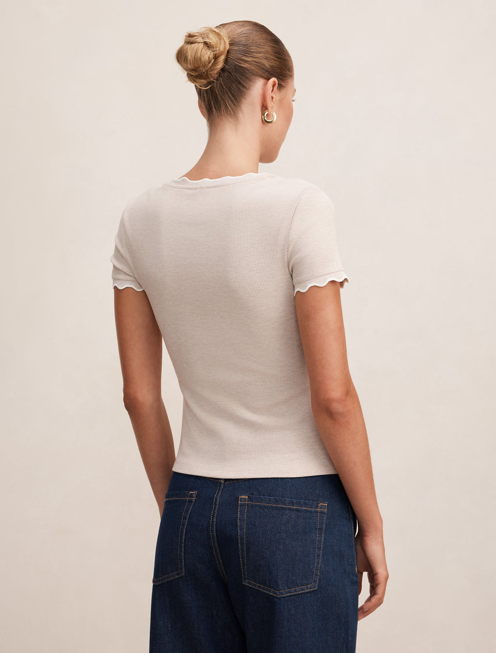 Rebecca Scallop Trim Tee