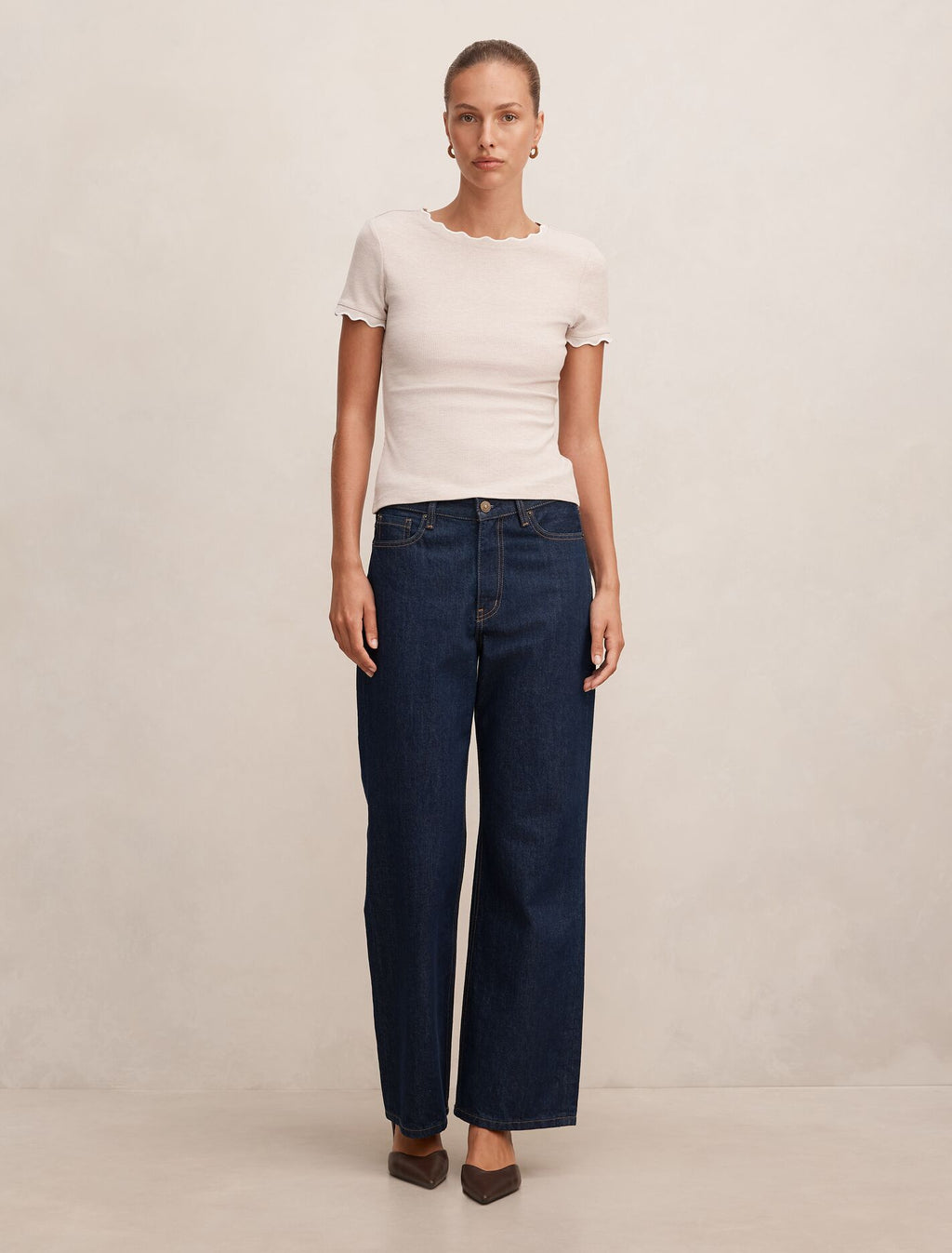 Rebecca Scallop Trim Tee