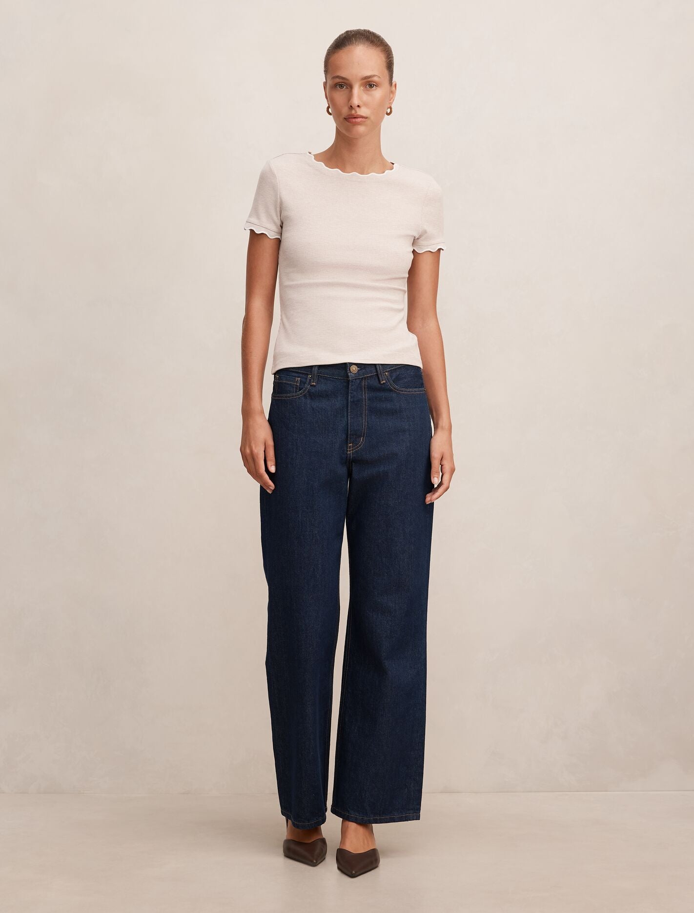 Rebecca Scallop Trim Tee