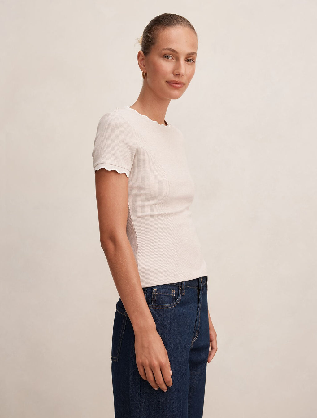 Rebecca Scallop Trim Tee