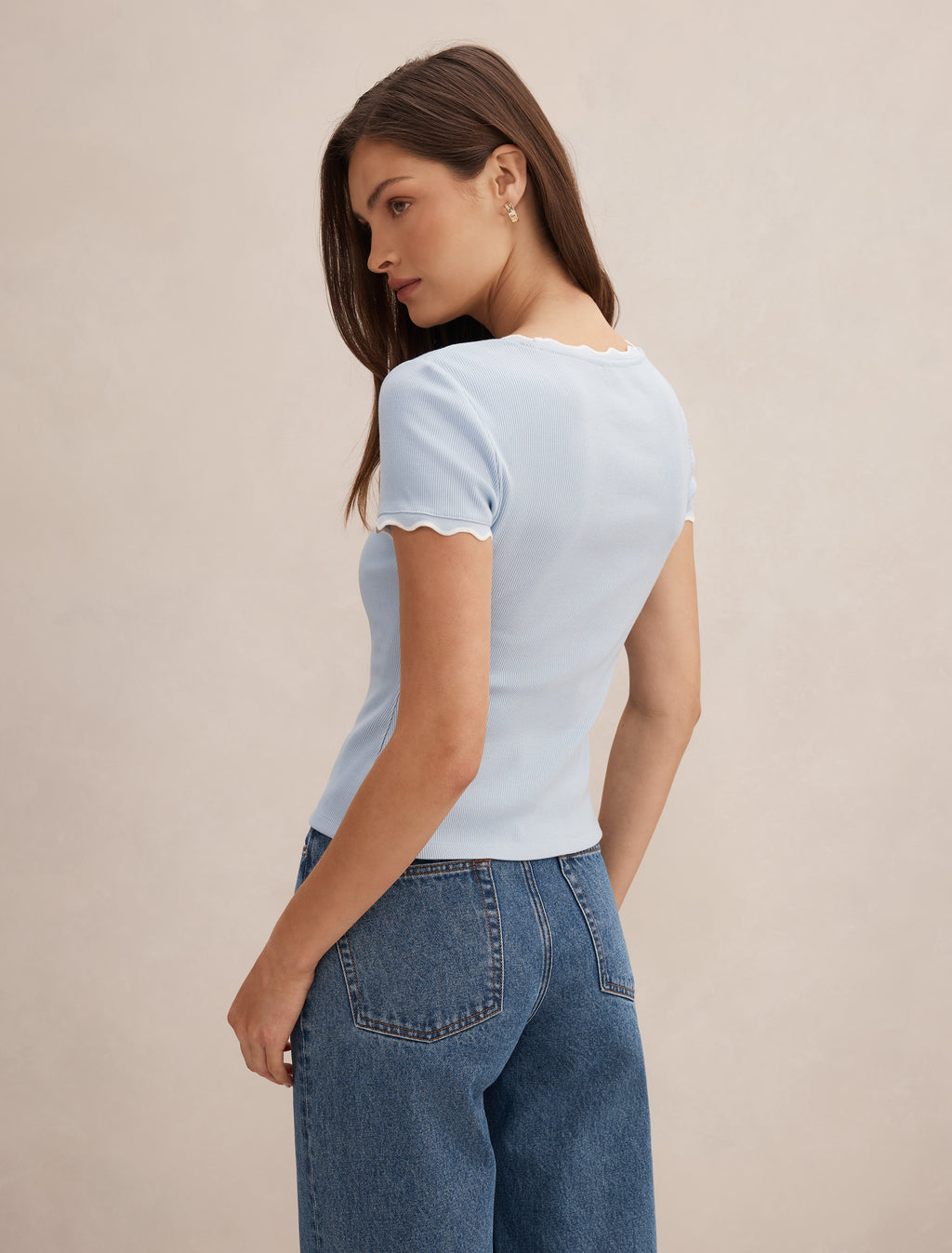 Rebecca Scallop Trim Tee