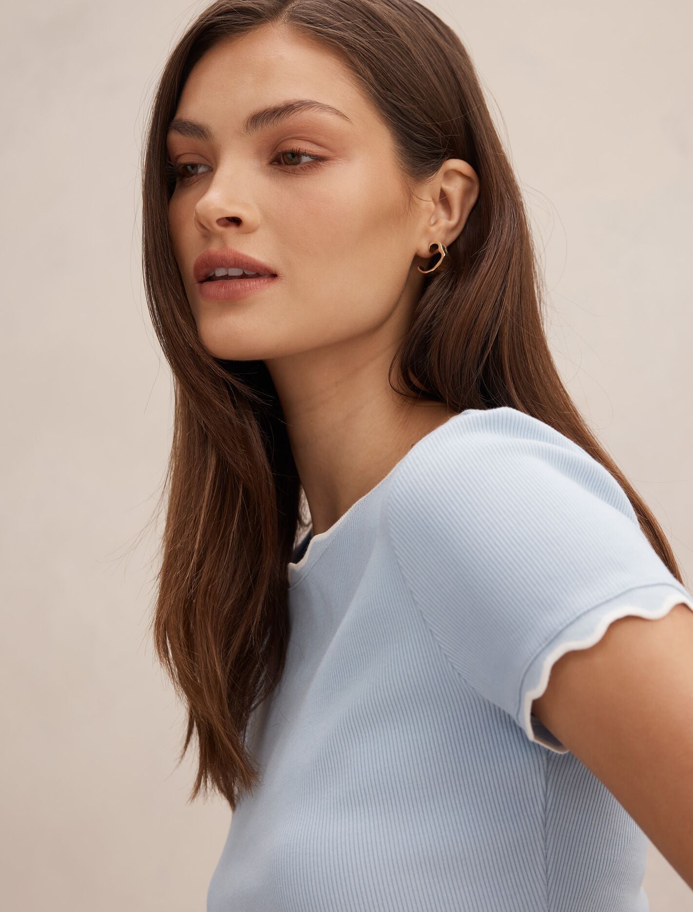 Rebecca Scallop Trim Tee