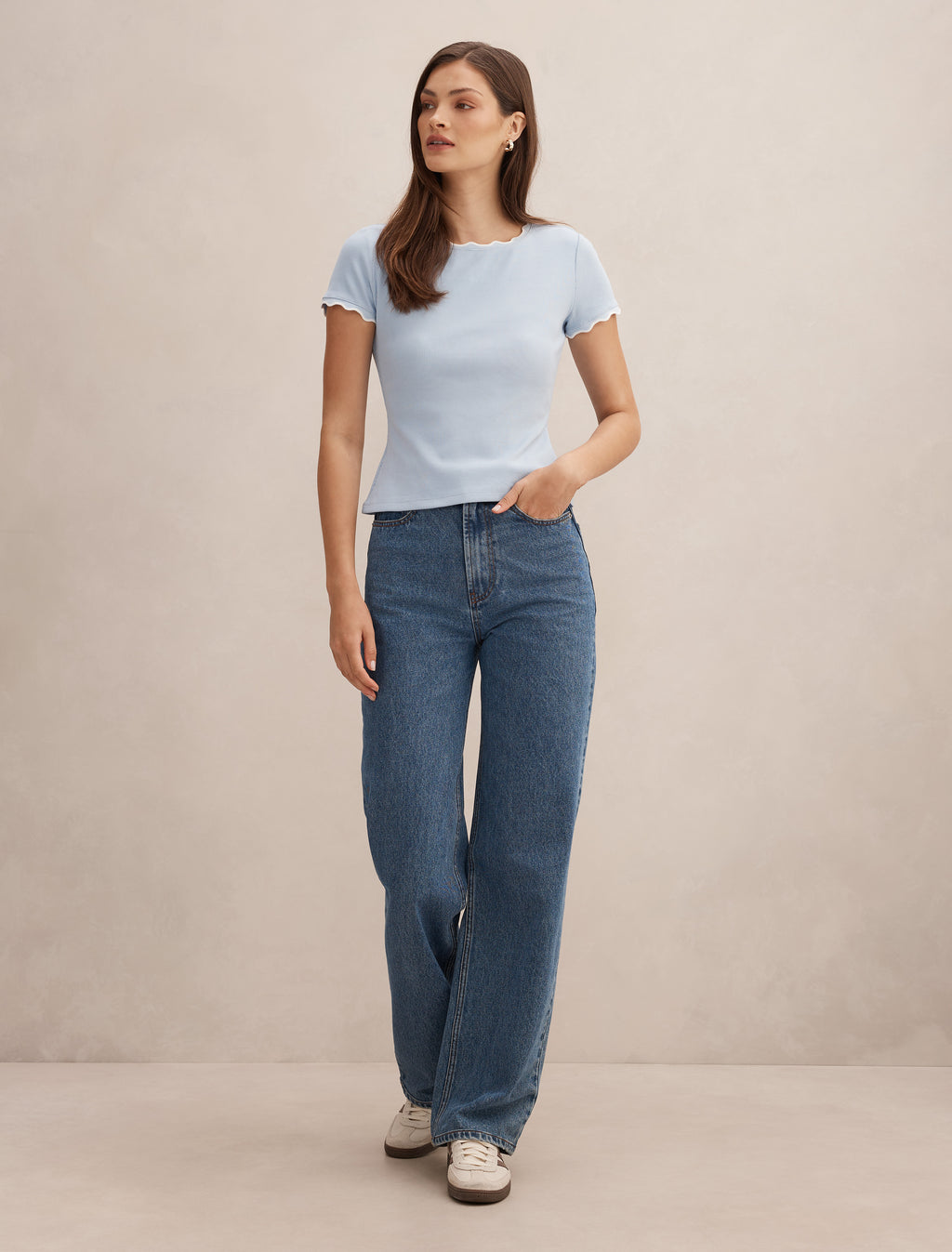 Rebecca Scallop Trim Tee