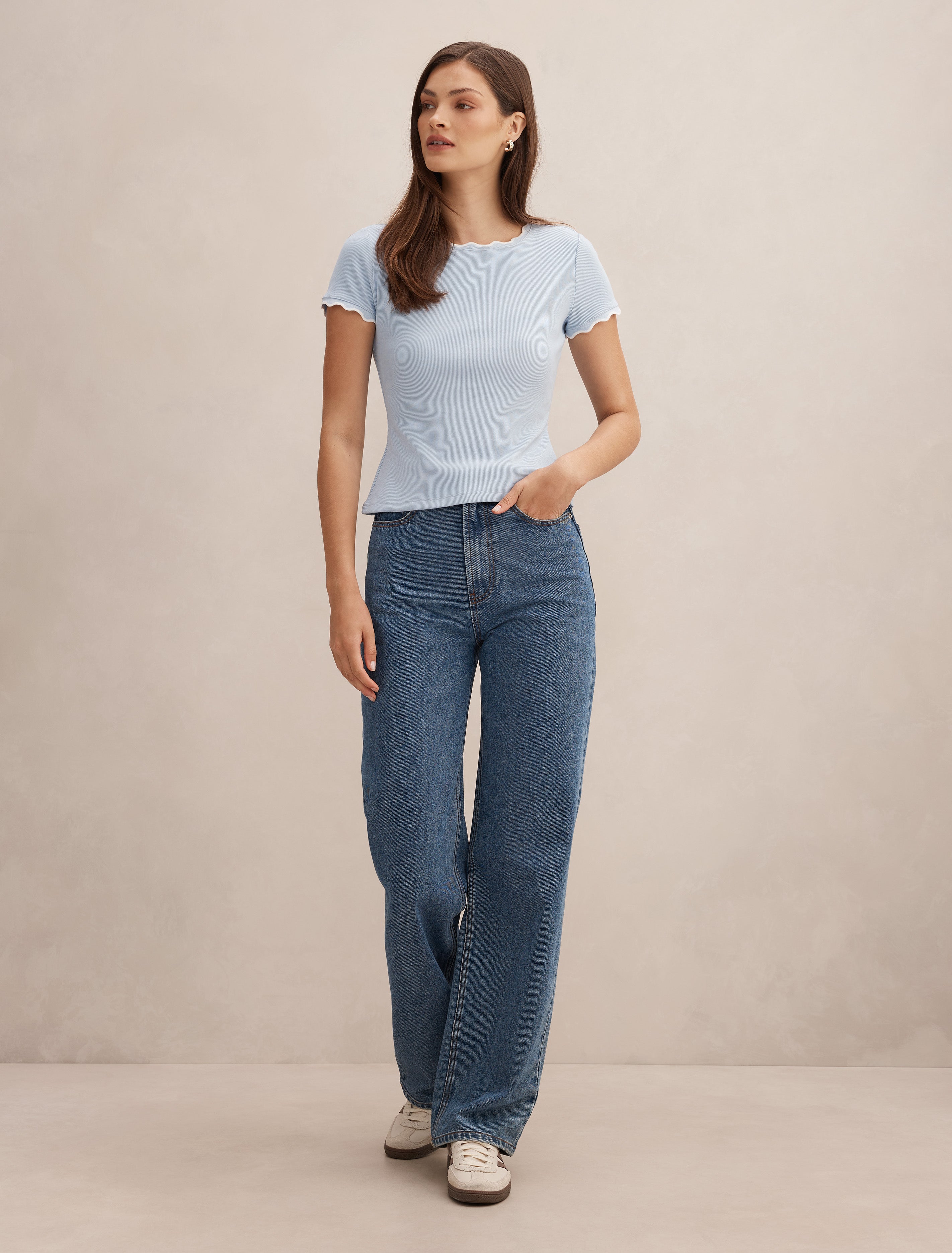 Rebecca Scallop Trim Tee
