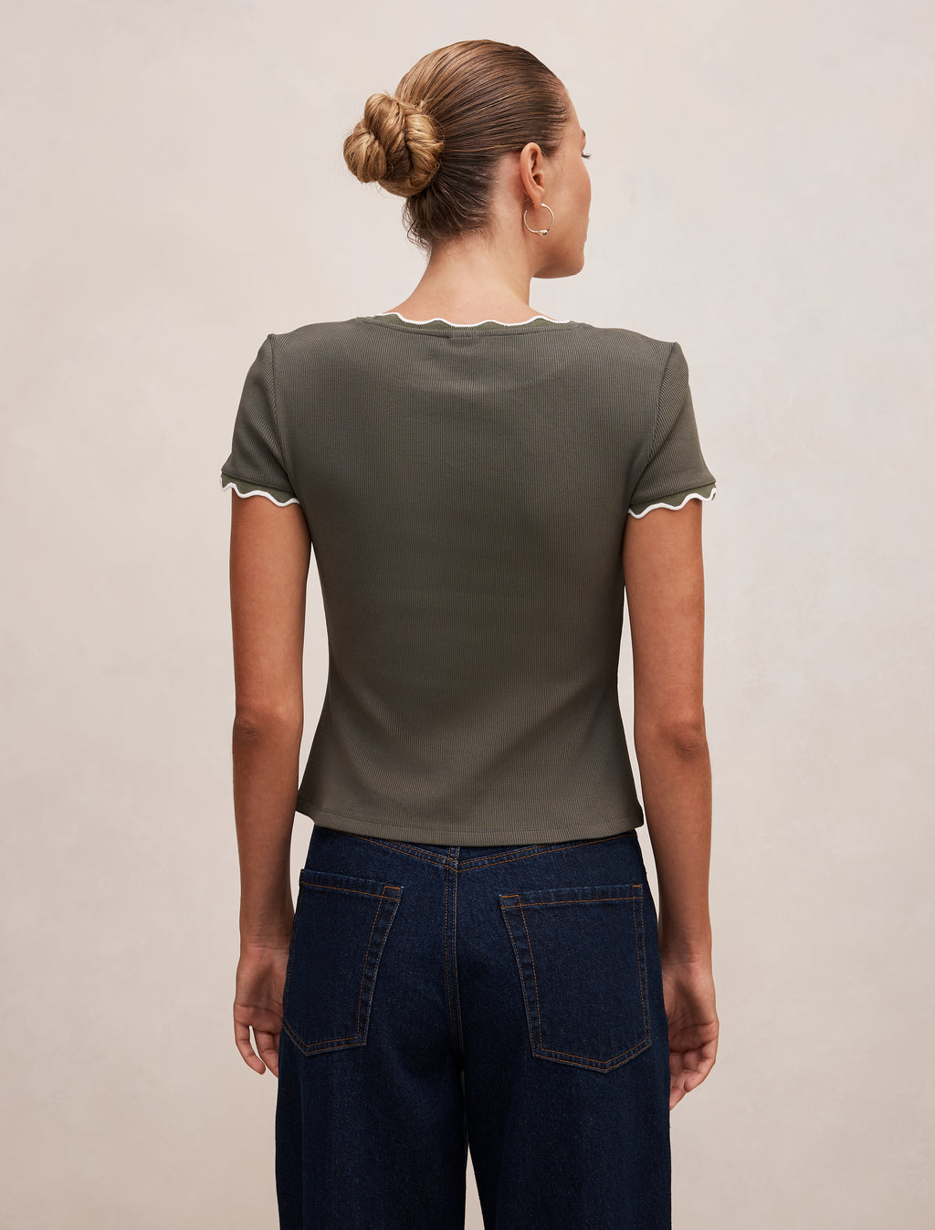 Rebecca Scallop Trim Tee