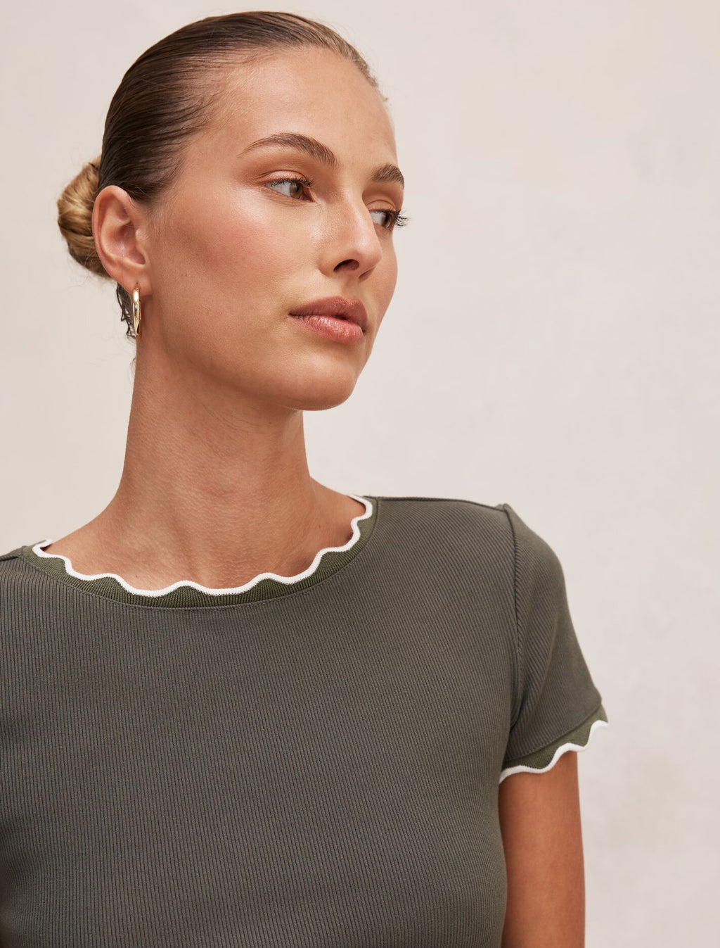 Rebecca Scallop Trim Tee