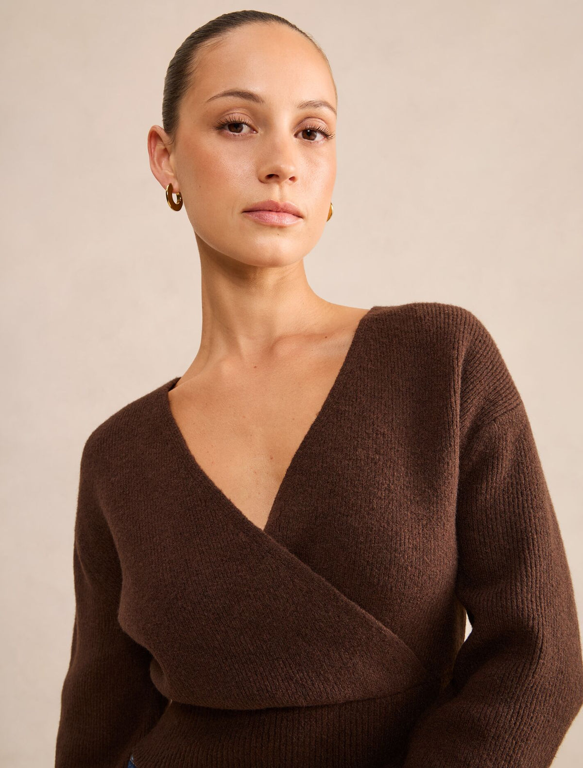 Sloane Petite Wrap Knit Sweater