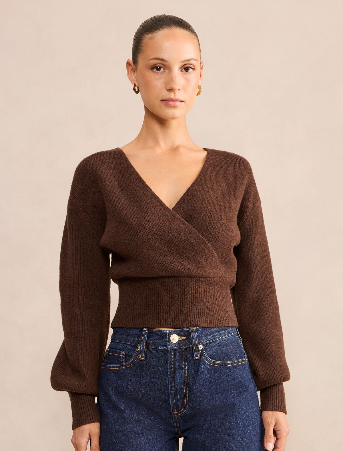 Sloane Petite Wrap Knit Sweater