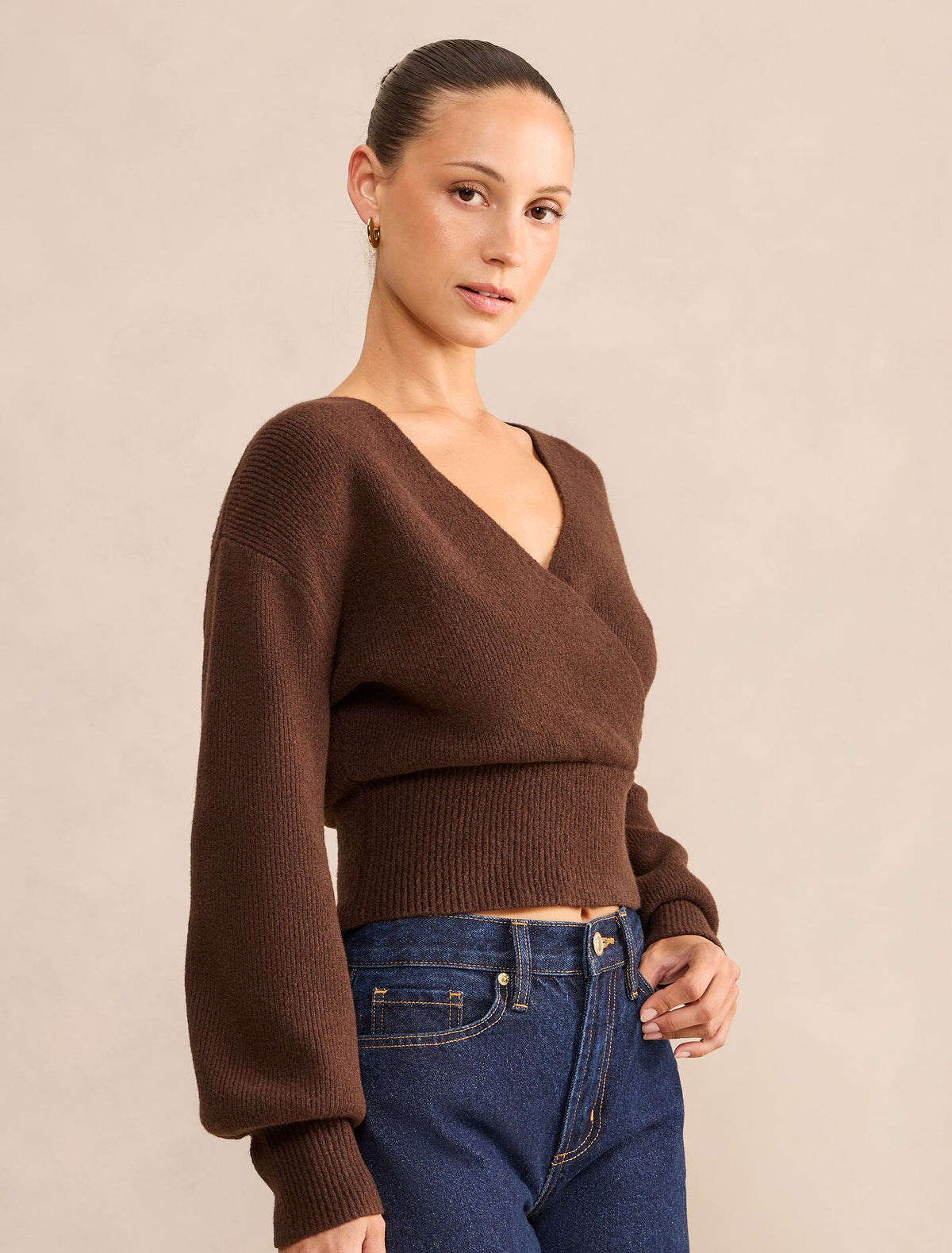 Sloane Petite Wrap Knit Sweater