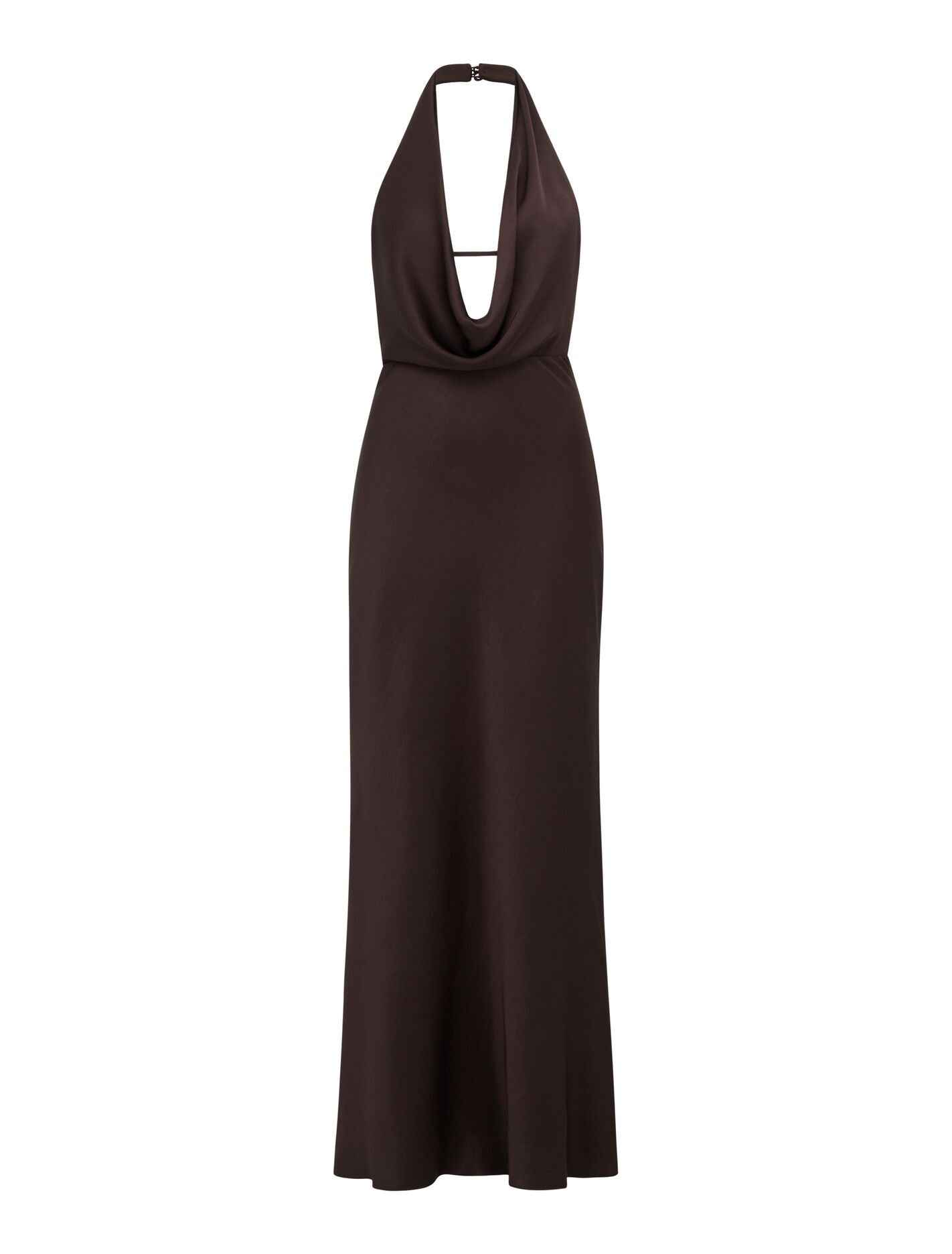 Becca Cowl Halter Satin Gown