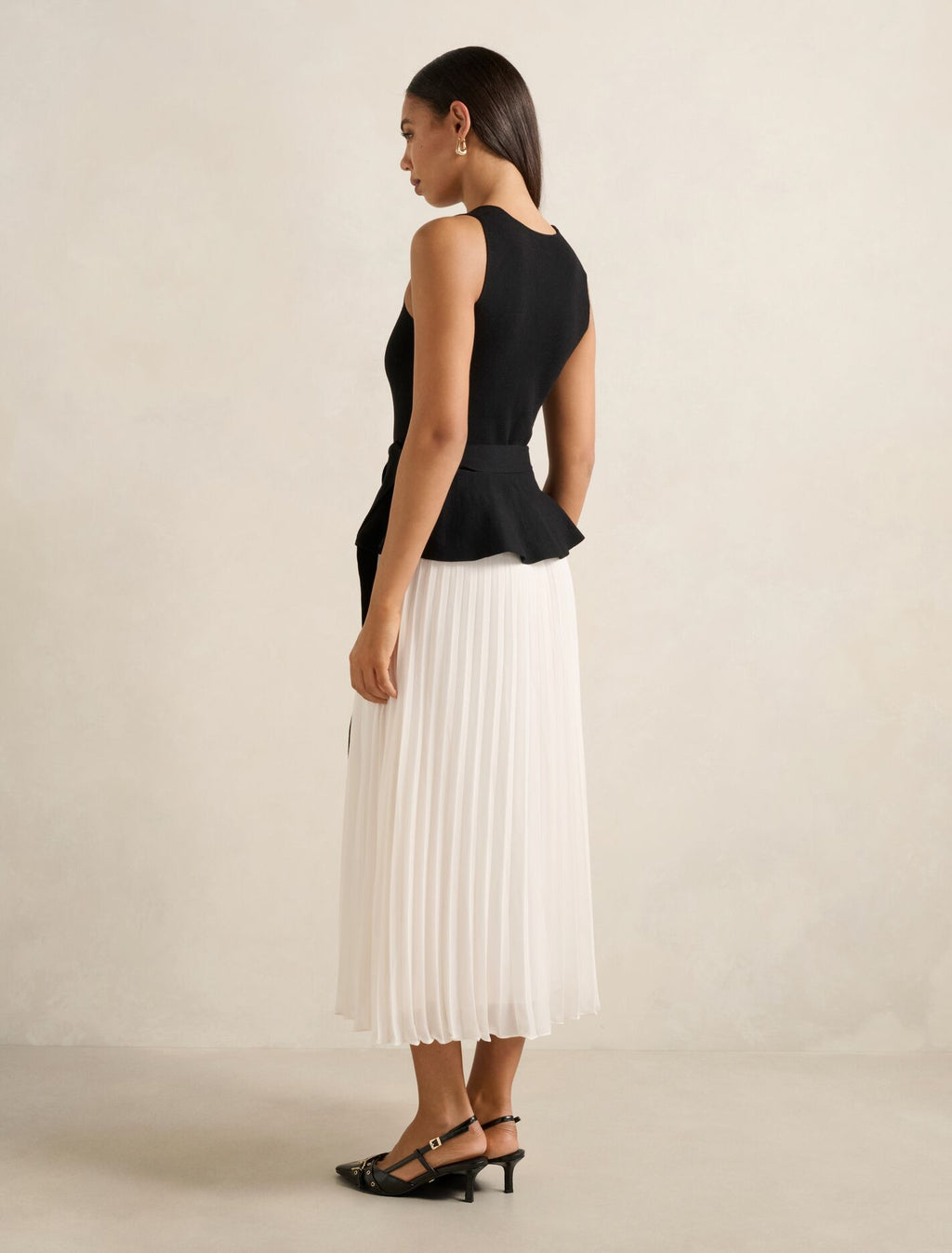 Peony Pleat Mixed Dress