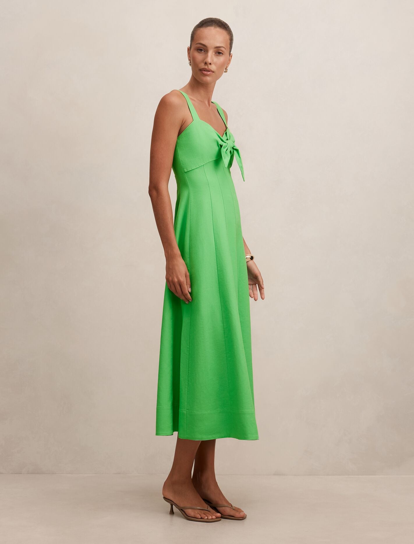 Kara Tie Front Linen Midi Dress Ever New USA Kara Tie Front Linen Midi Dress Ever New USA