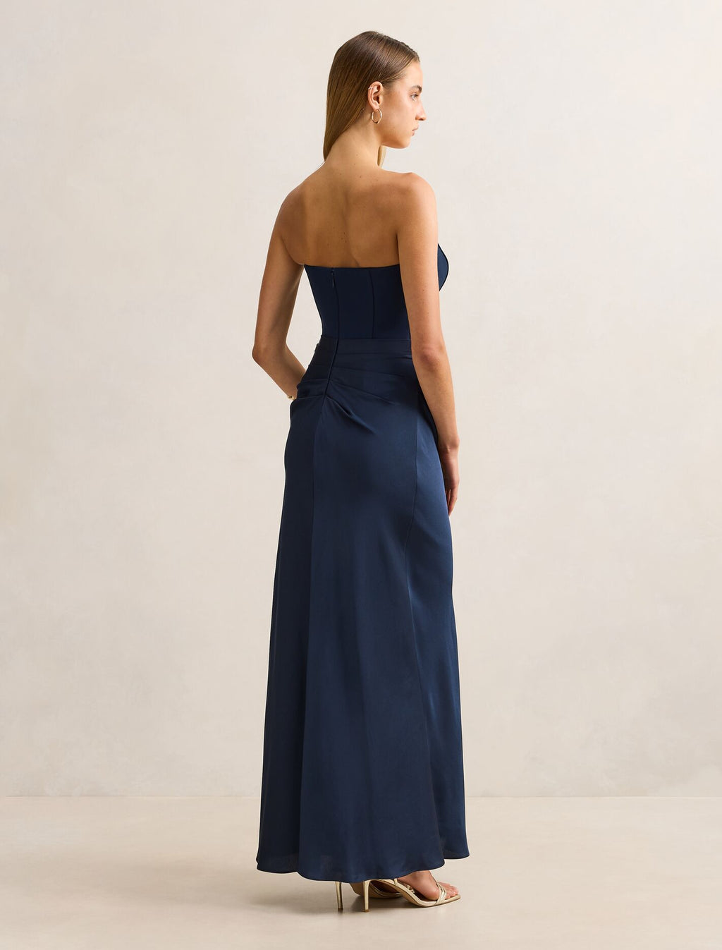 Isra Drape Strapless Maxi