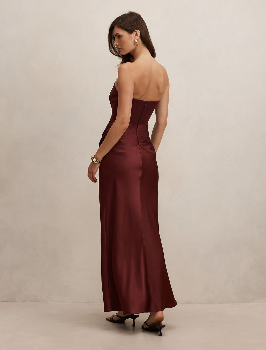 Isra Drape Strapless Maxi Dress