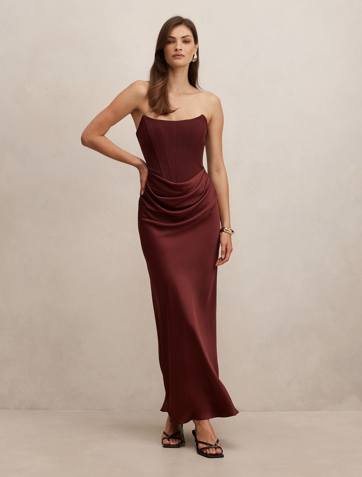 Isra Drape Strapless Red – Ever New USA