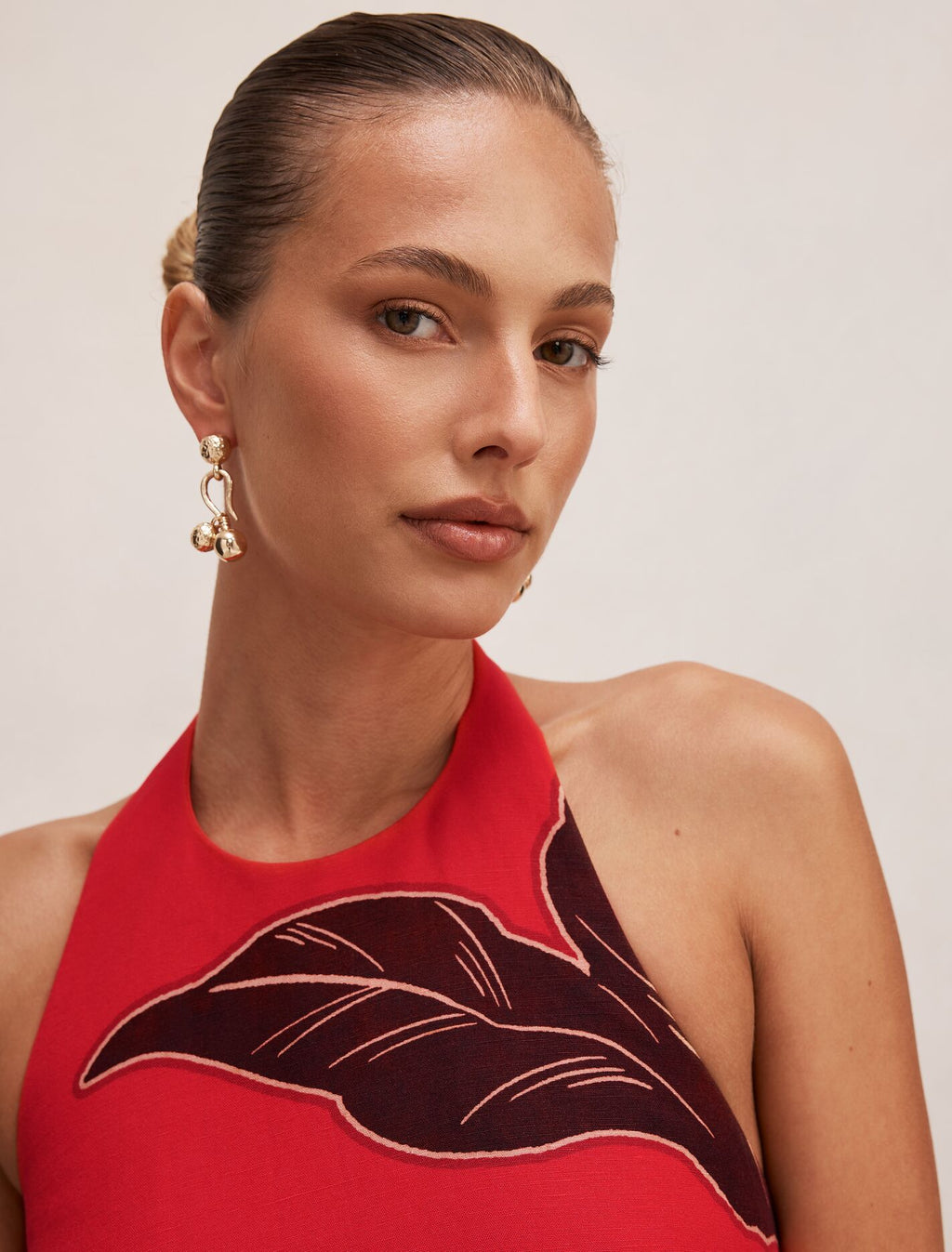 Corinna Printed Linen Halter Mini