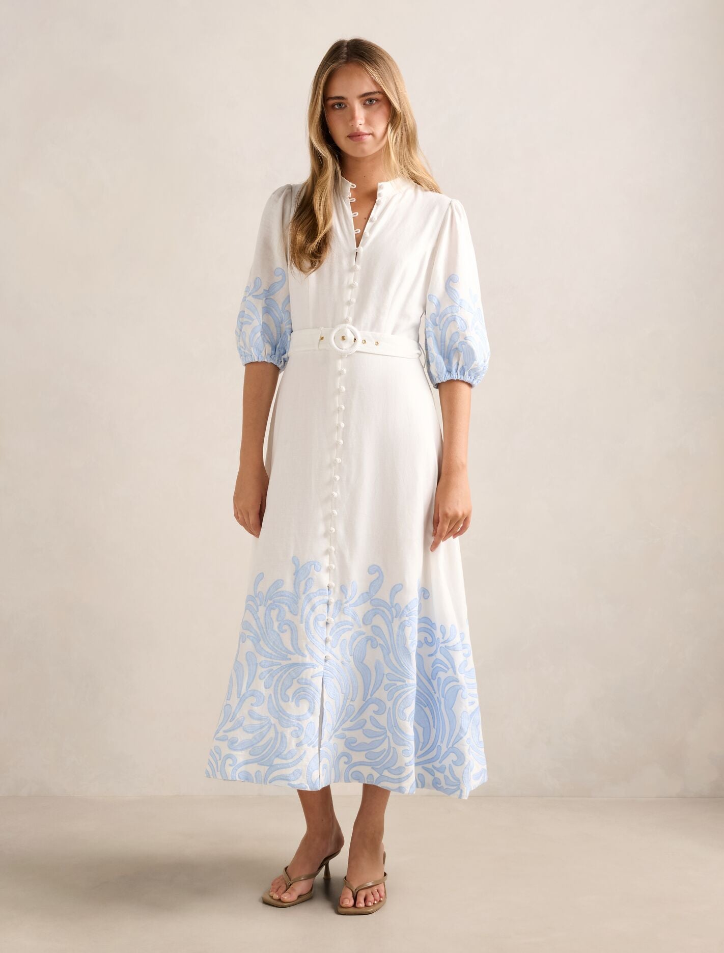 Esther Embroidered Midi Dress