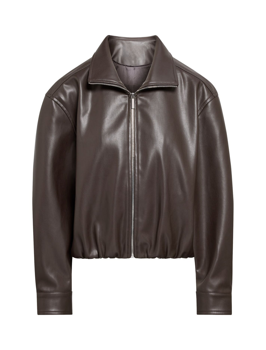 Julia Faux Leather Funnel Neck Jacket