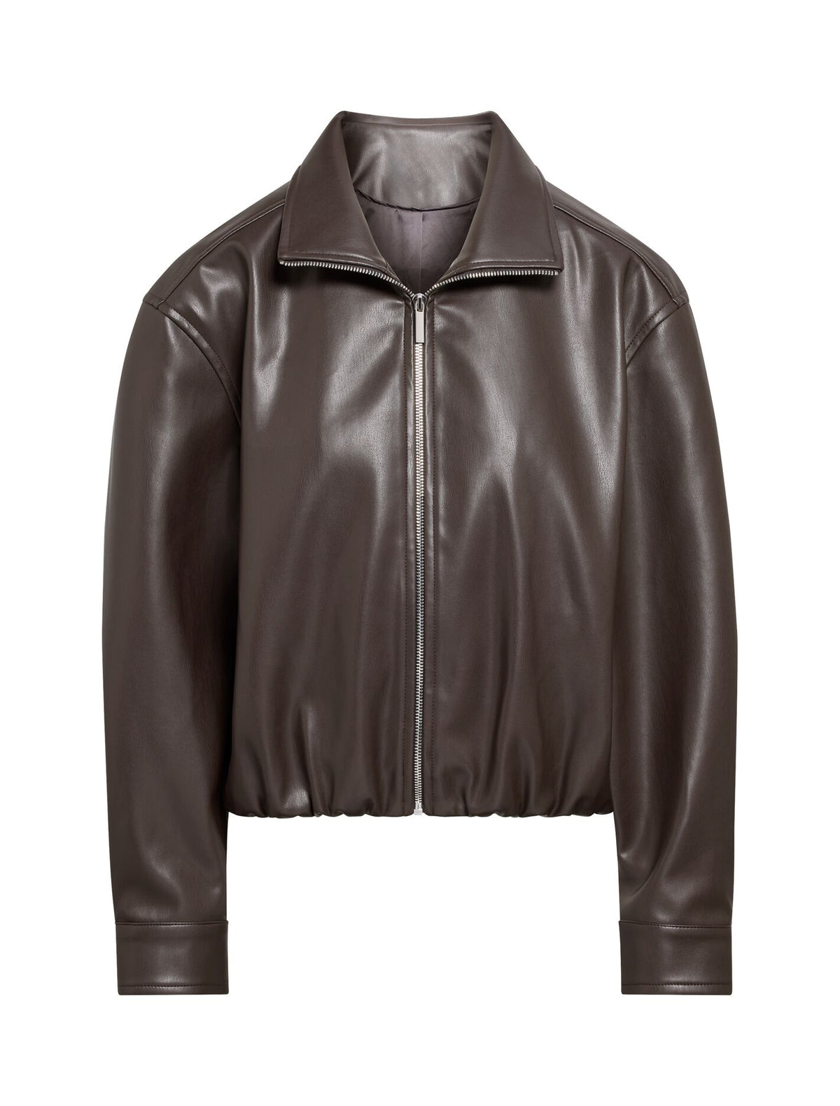 Julia Faux Leather Funnel Neck Jacket