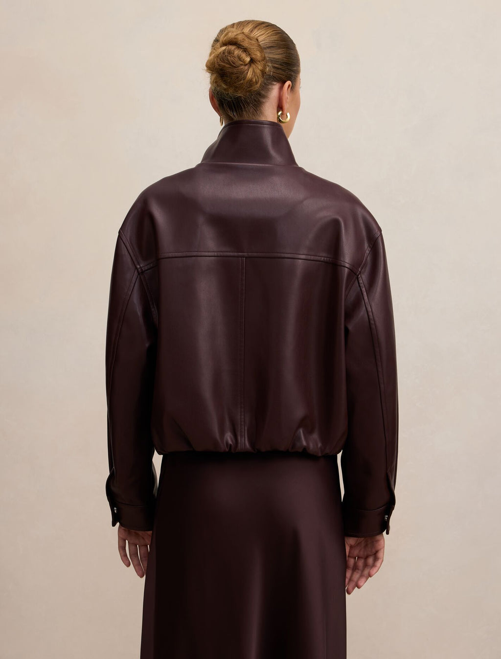Julia Faux Leather Funnel Neck Jacket